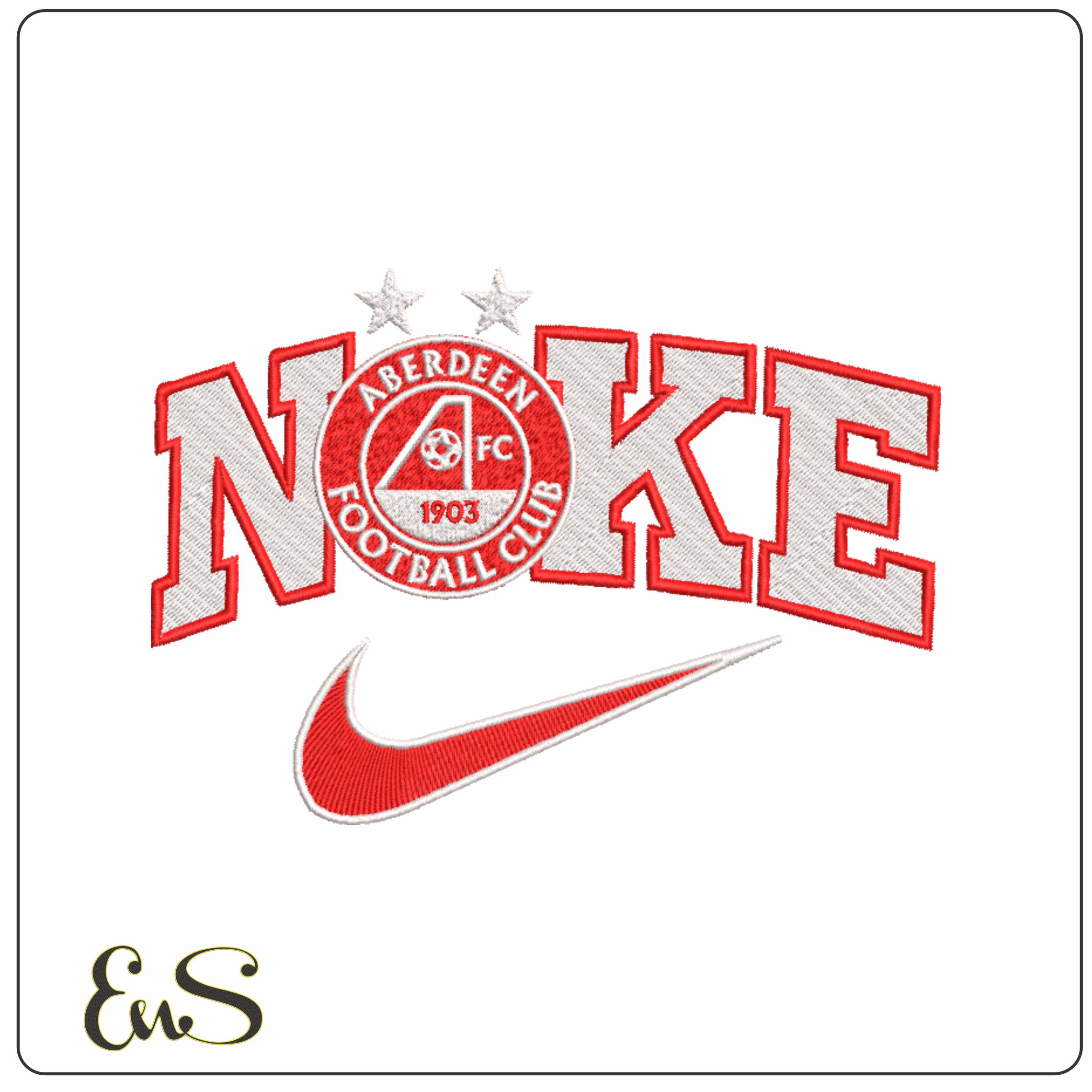 Nike Swoosh Aberdeen Football Club - Scottish League embroidery design file - instant download