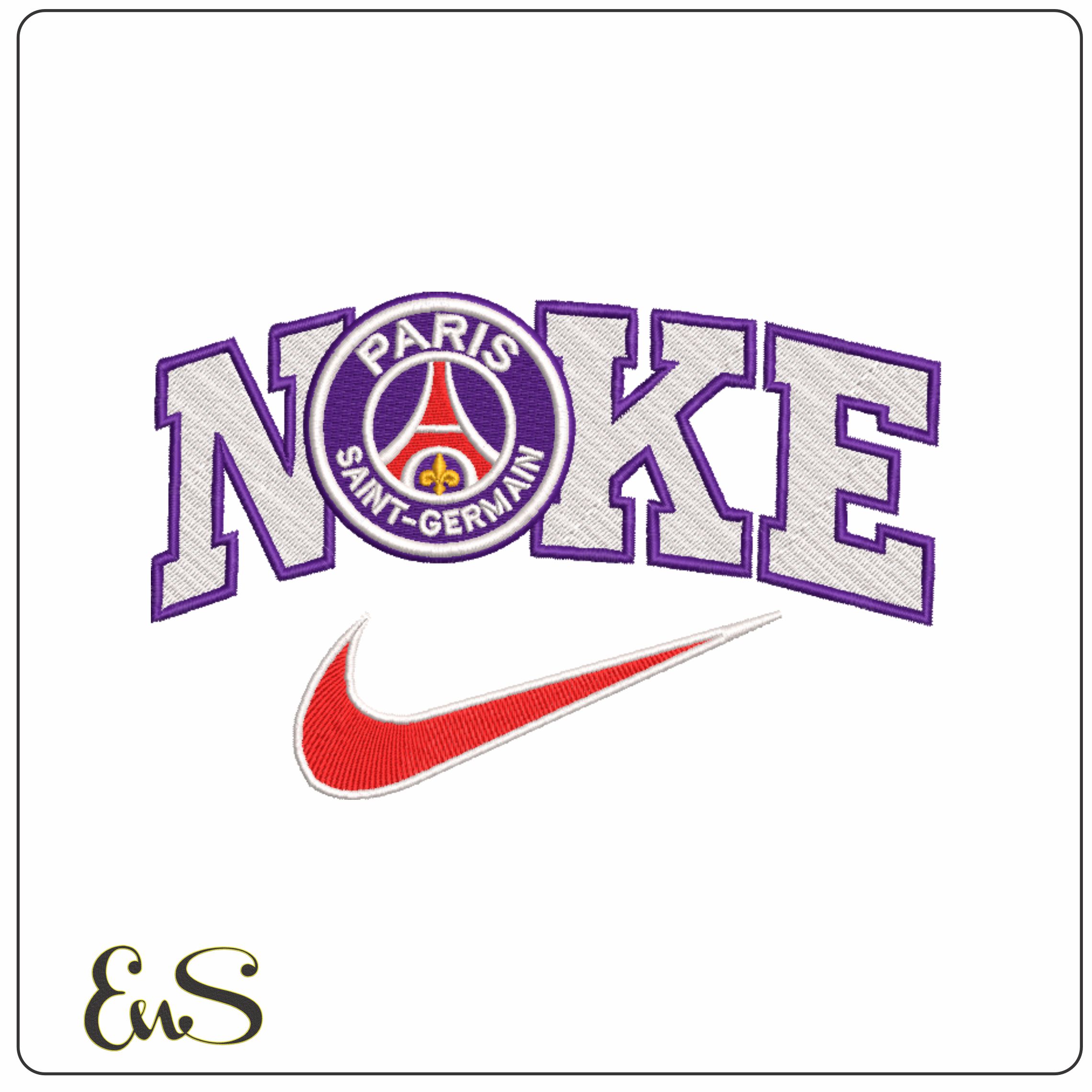 Nike Swoosh Paris St Germain Football Club - PSG Ligue 1 embroidery design file - instant download