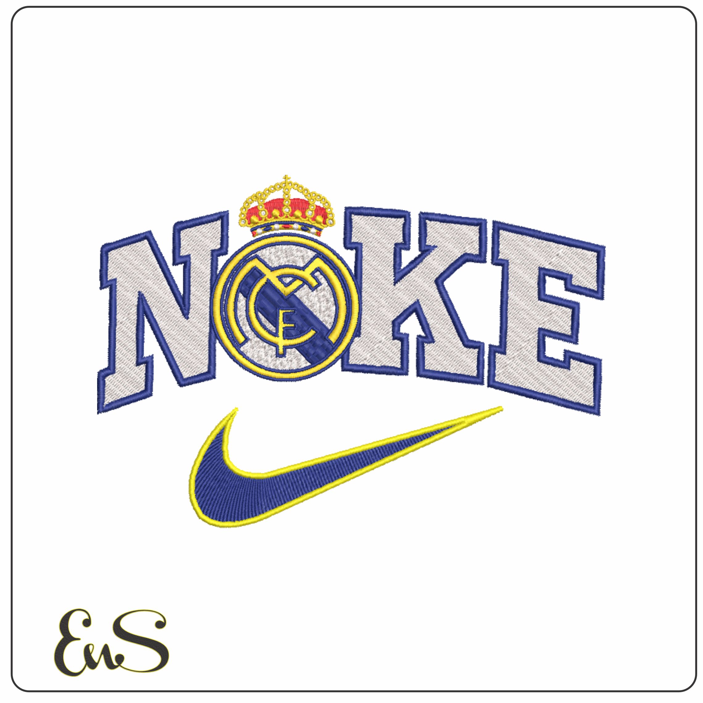 Nike Swoosh Real Madrid Football Club - La Liga embroidery design file - instant download
