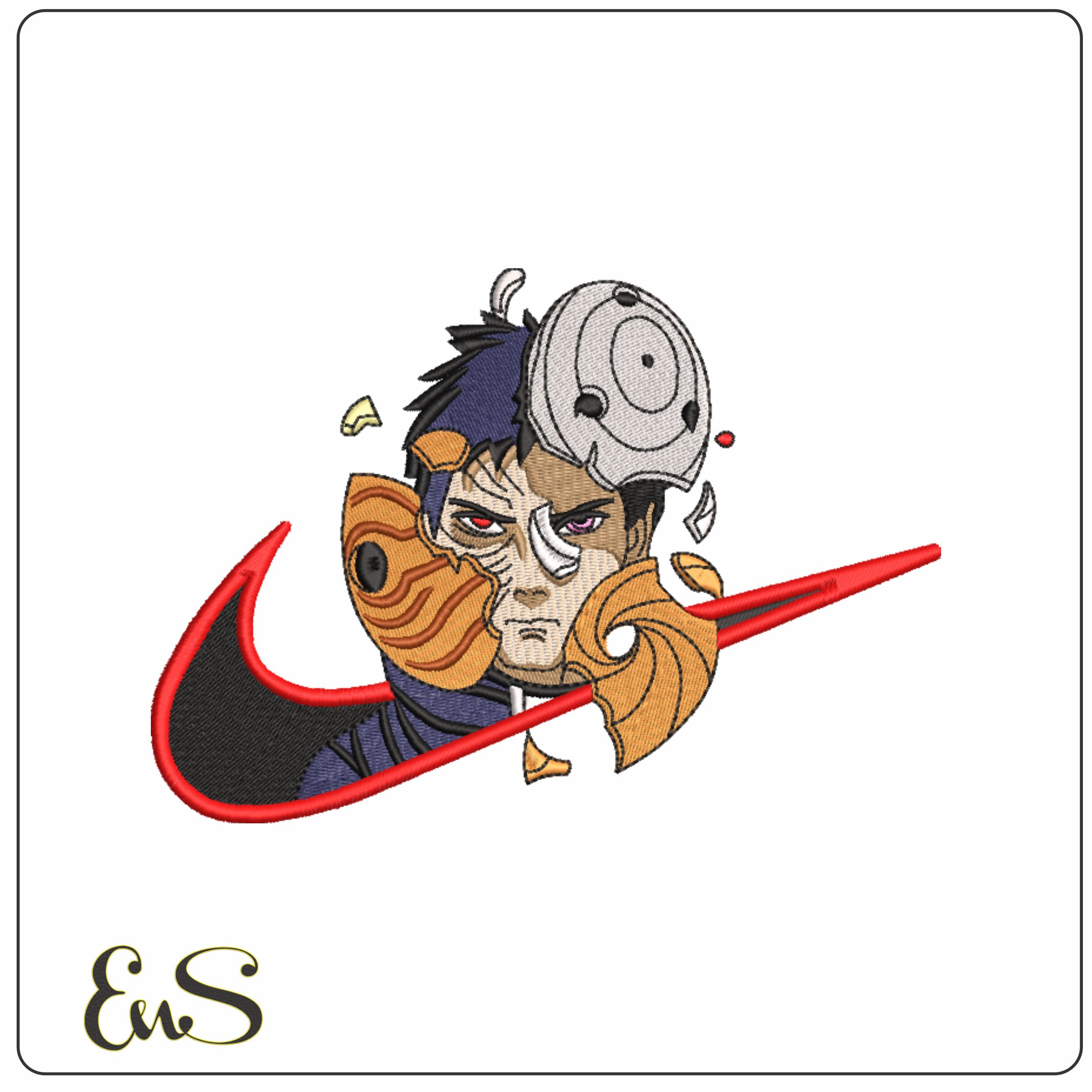 Nike Swoosh Mascaras - Anime - Nike embroidery design - instant download