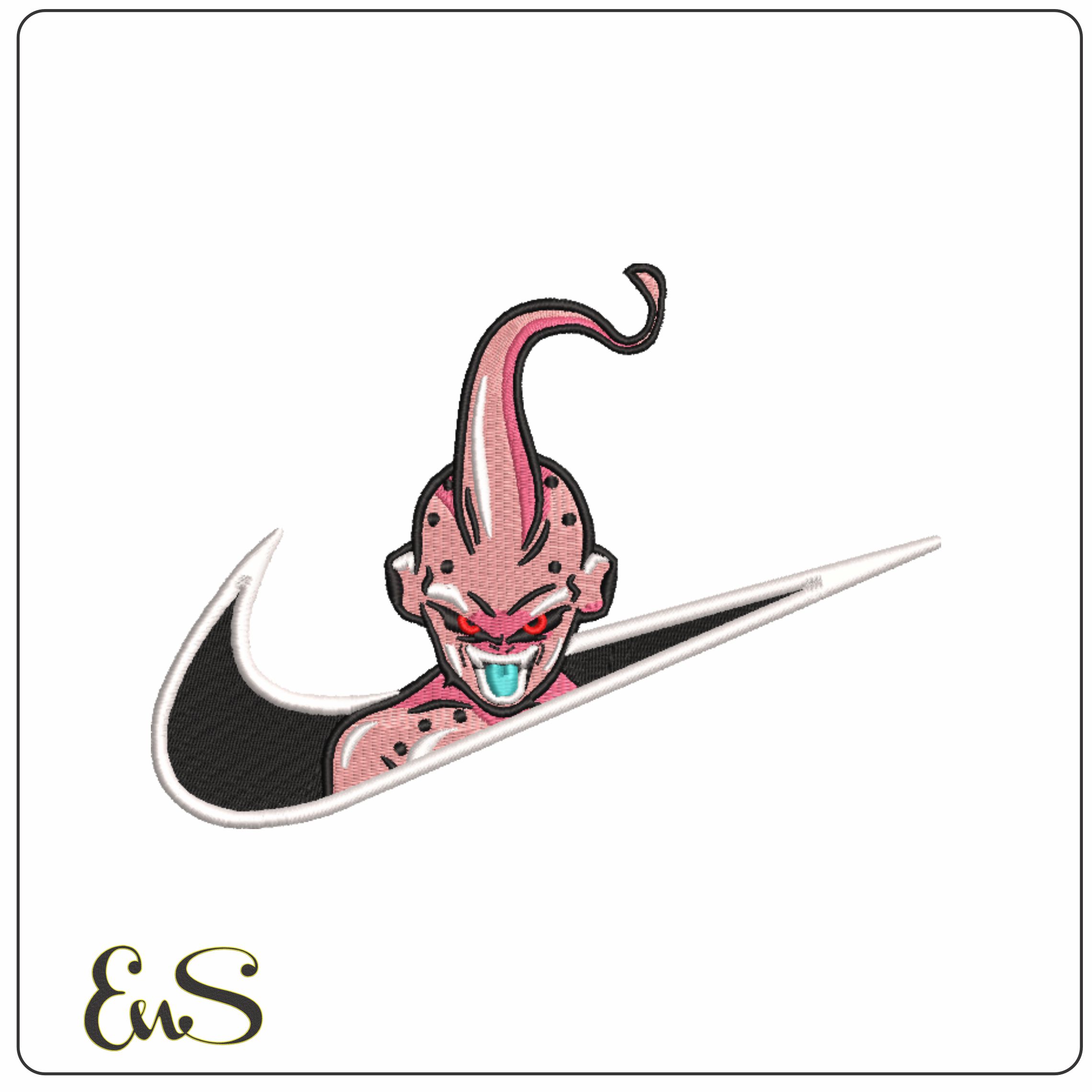 Nike Swoosh Majin Buu - Anime - Nike embroidery design - instant download