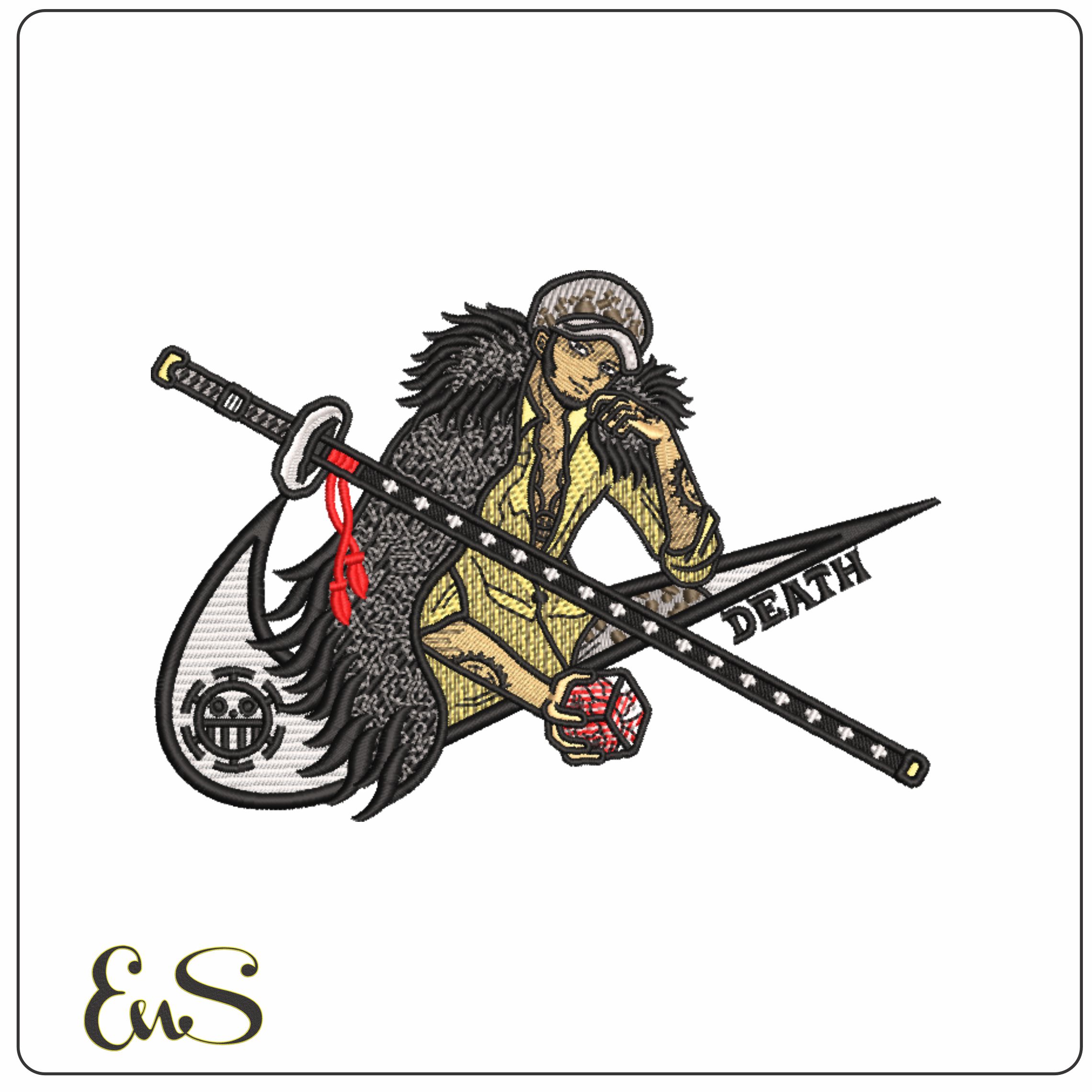 Nike Swoosh Nike Law de One Piece Death - Anime - Nike embroidery design - instant download