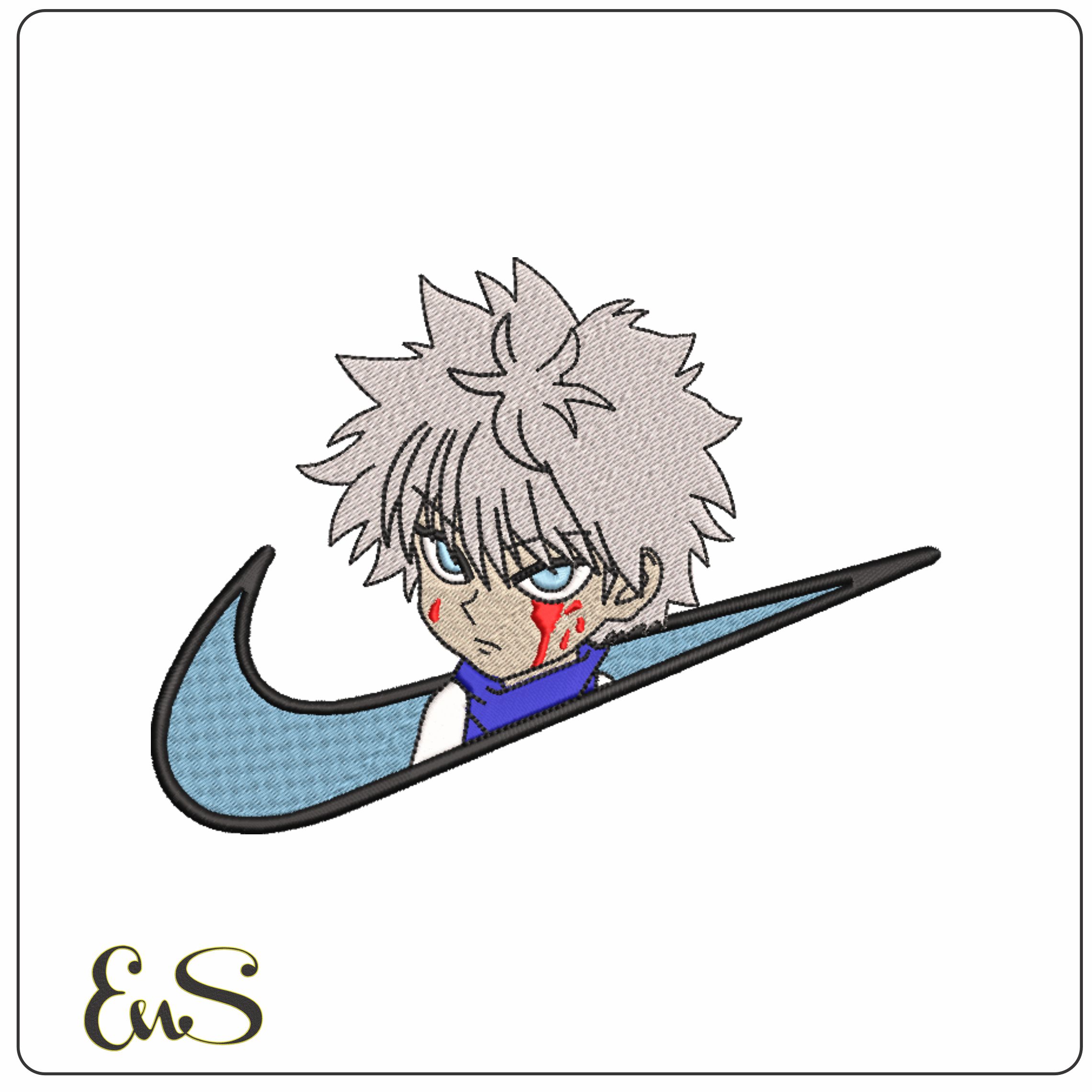 Nike Swoosh Nike Killau - Anime - Nike embroidery design - instant download