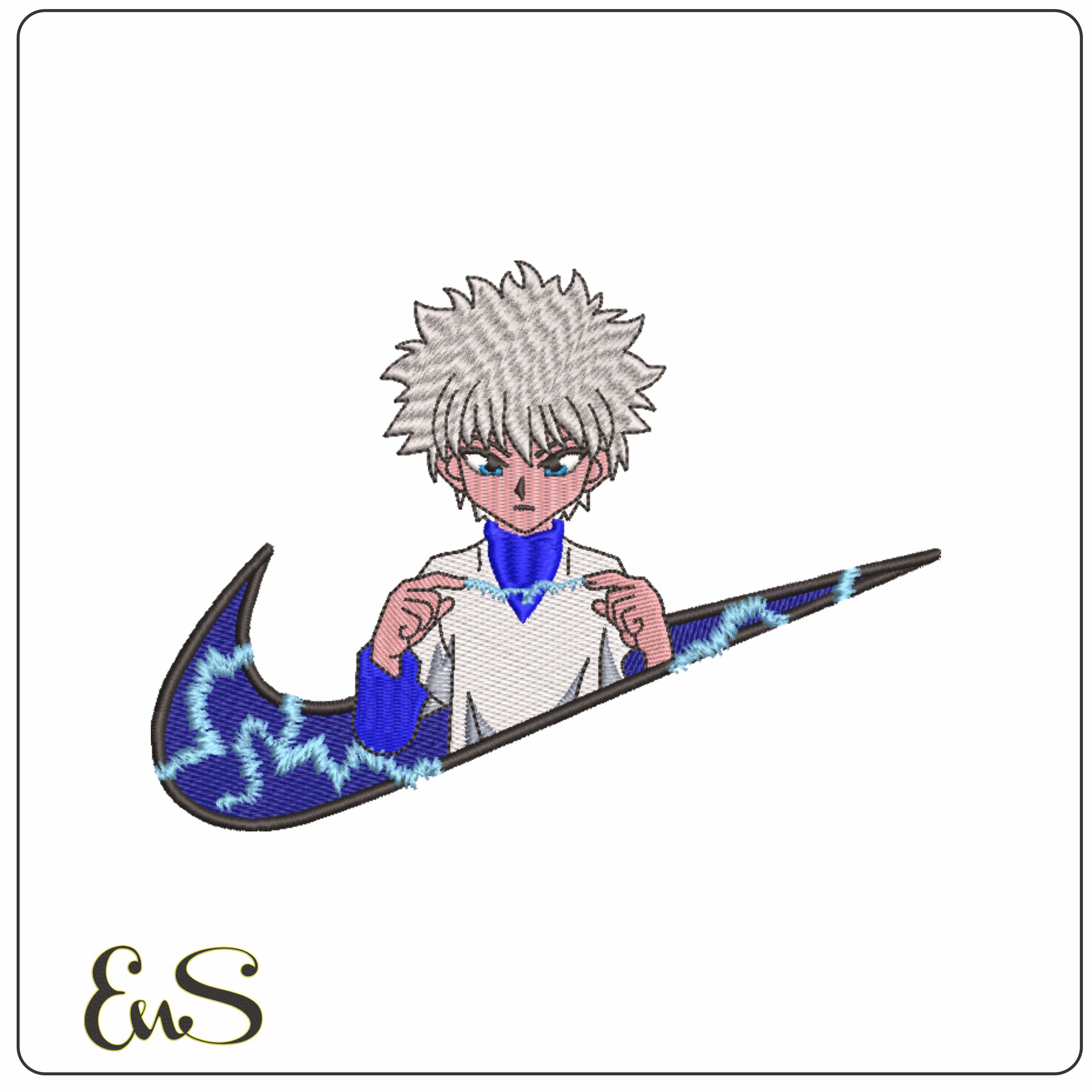 Nike Swoosh Nike Killaux - Anime - Nike embroidery design - instant download