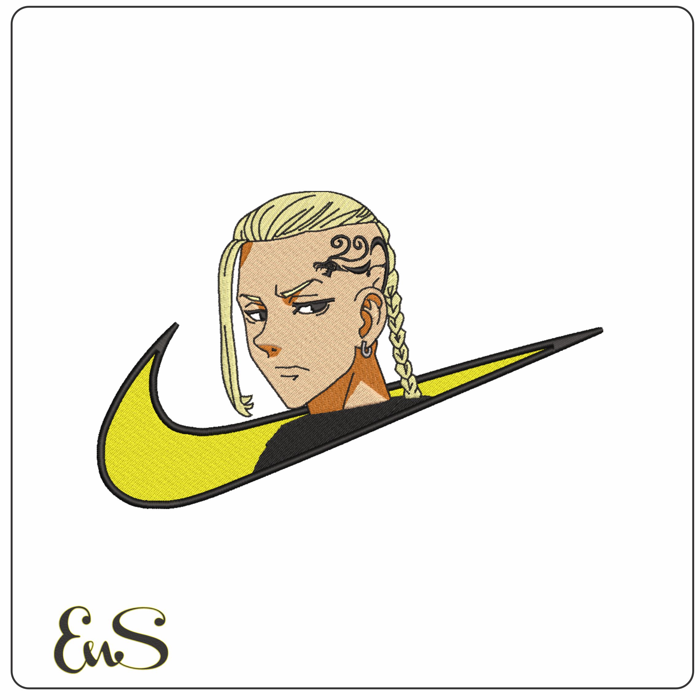 Nike Swoosh Draken Tokuo - Anime - Nike embroidery design - instant download