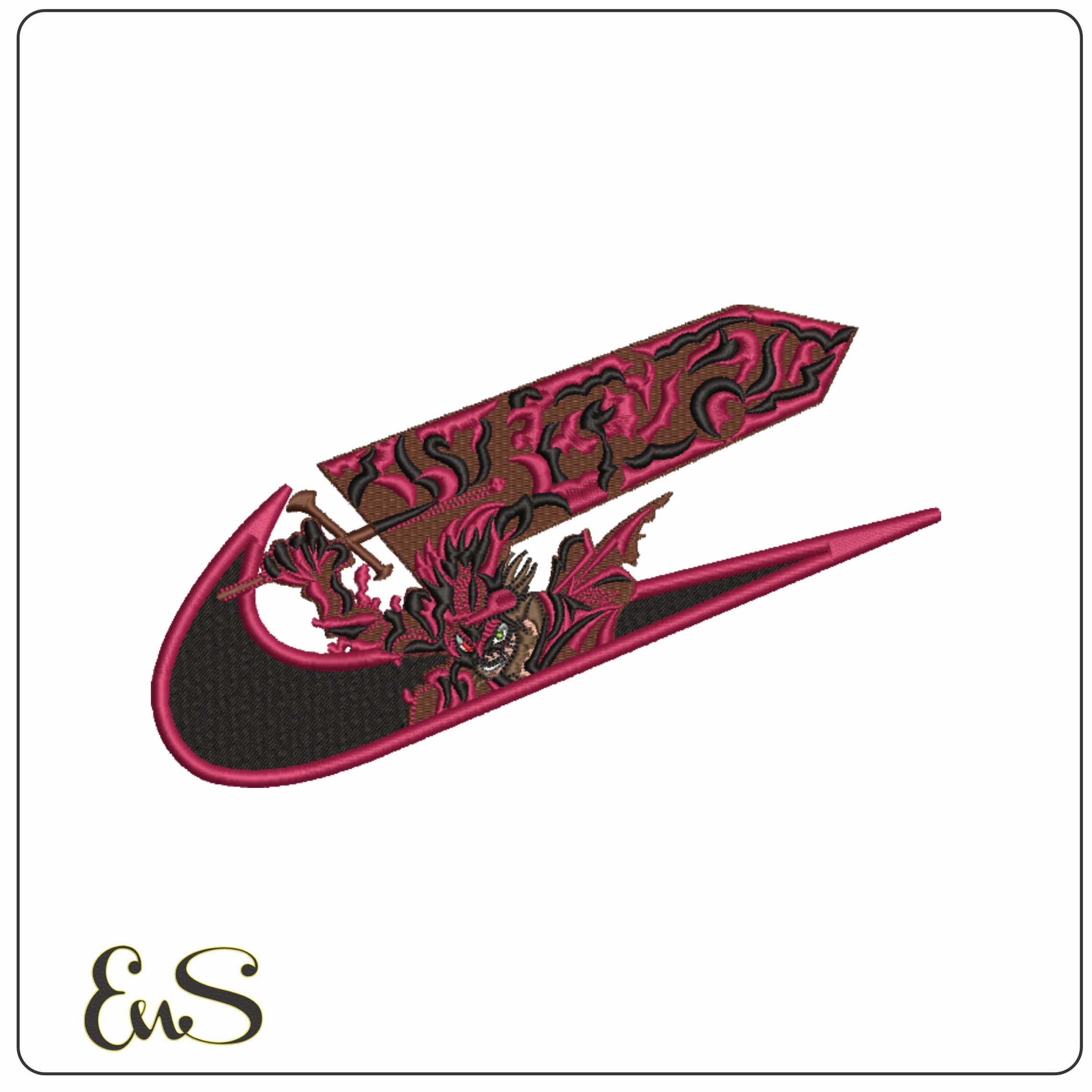 Nike Swoosh Demon Asta - Anime - Nike embroidery design - instant download