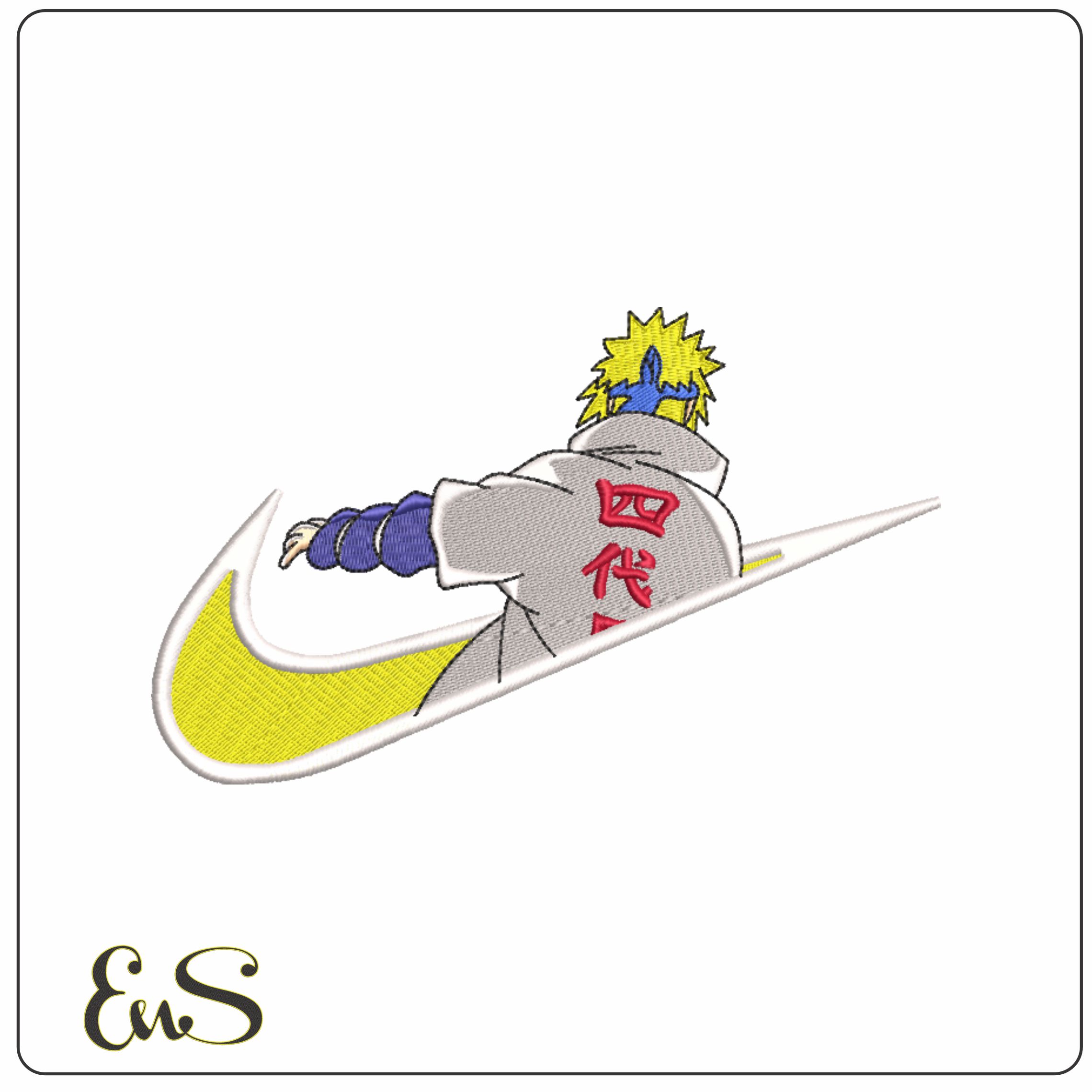 Nike Swoosh Amarillo - Anime - Nike embroidery design - instant download