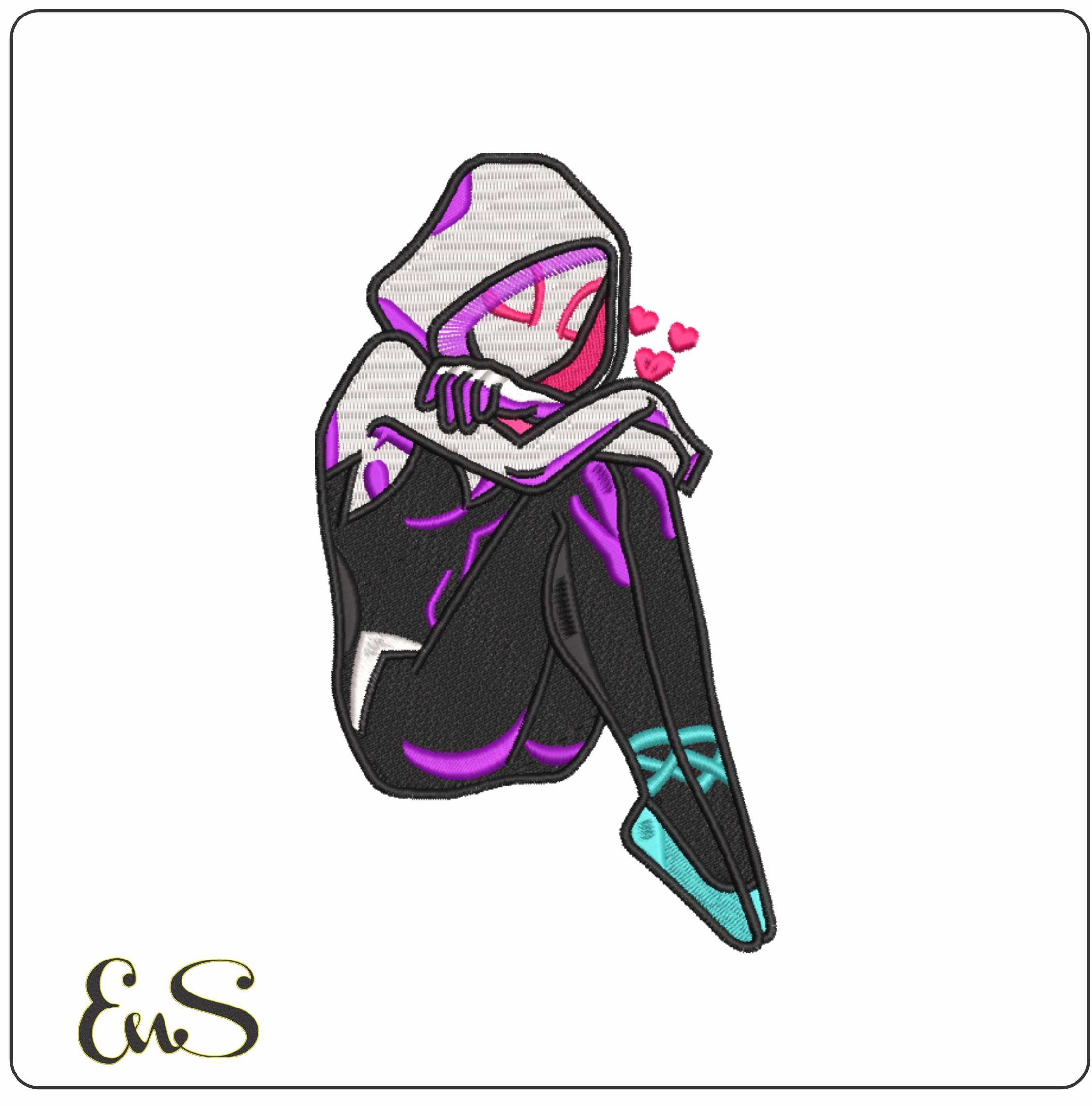 Gwen Spiderman - Marvel Comics - Nike embroidery design file - instant download