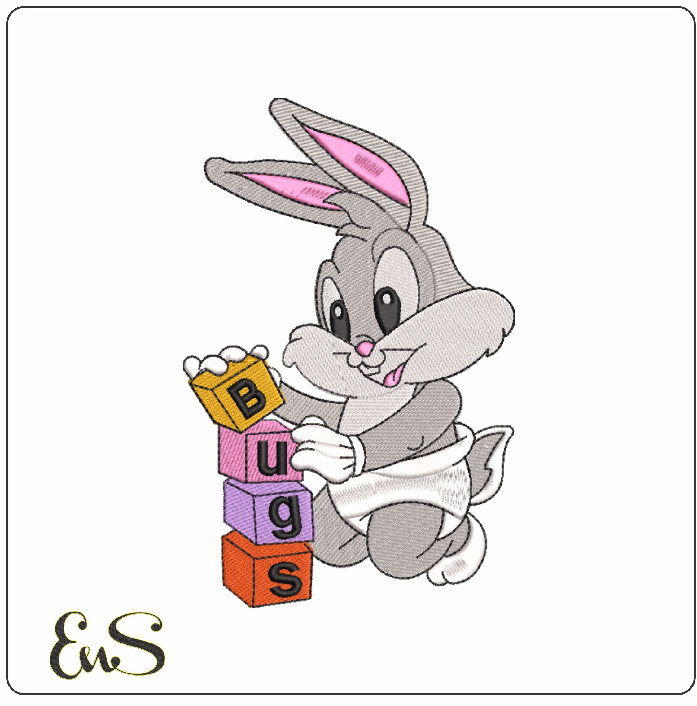 Baby Bugs Bunny- Looney Tunes embroidery design file - instant download