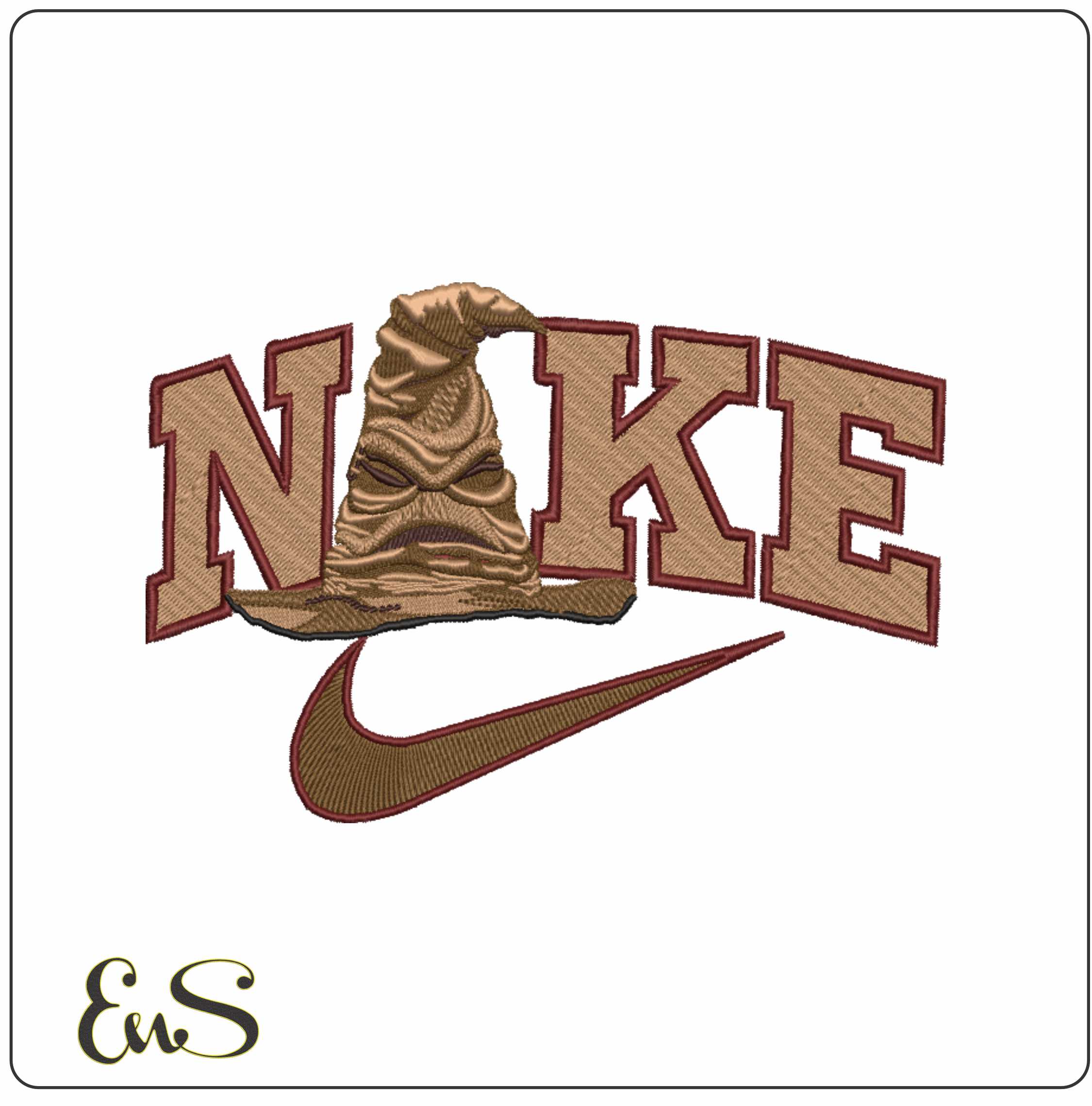 Nike Swoosh Sorting Hat - Harry Potter embroidery design file - instant download