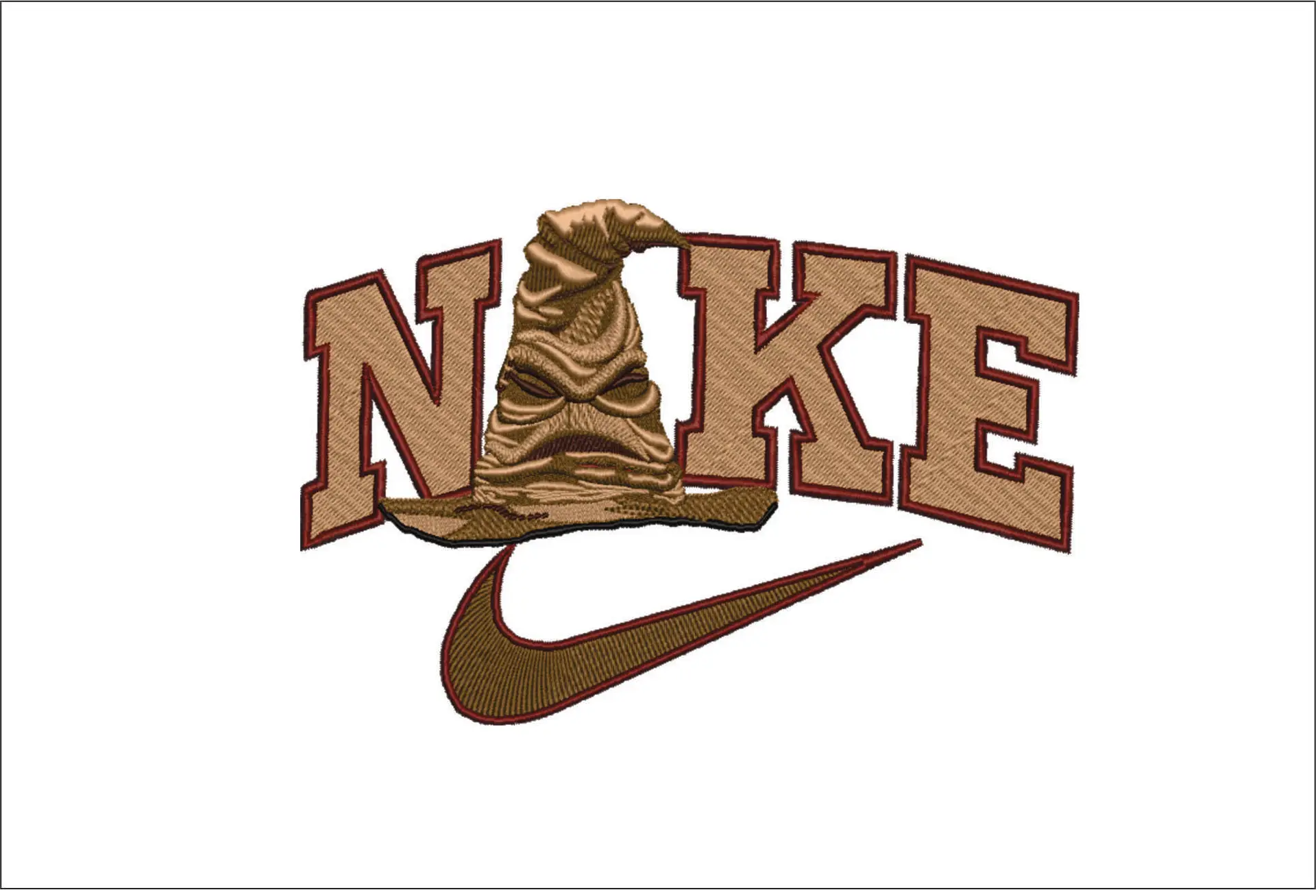 Nike Swoosh Sorting Hat - Harry Potter embroidery design file - instant download