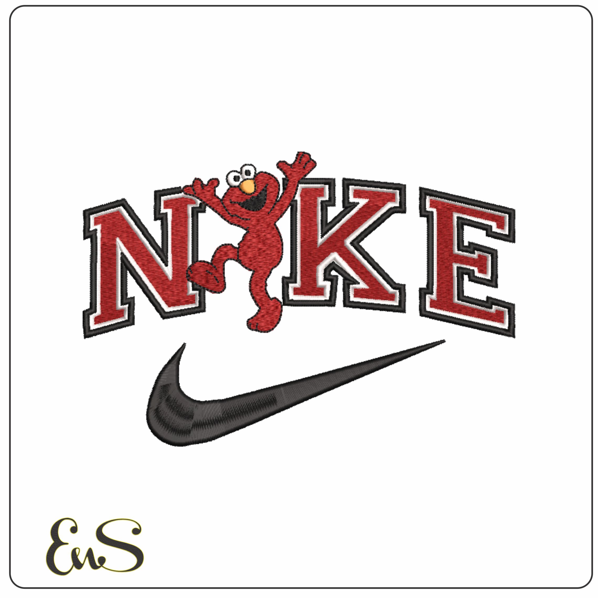 Nike Swoosh Elmo - Sesame Street embroidery design file - instant download