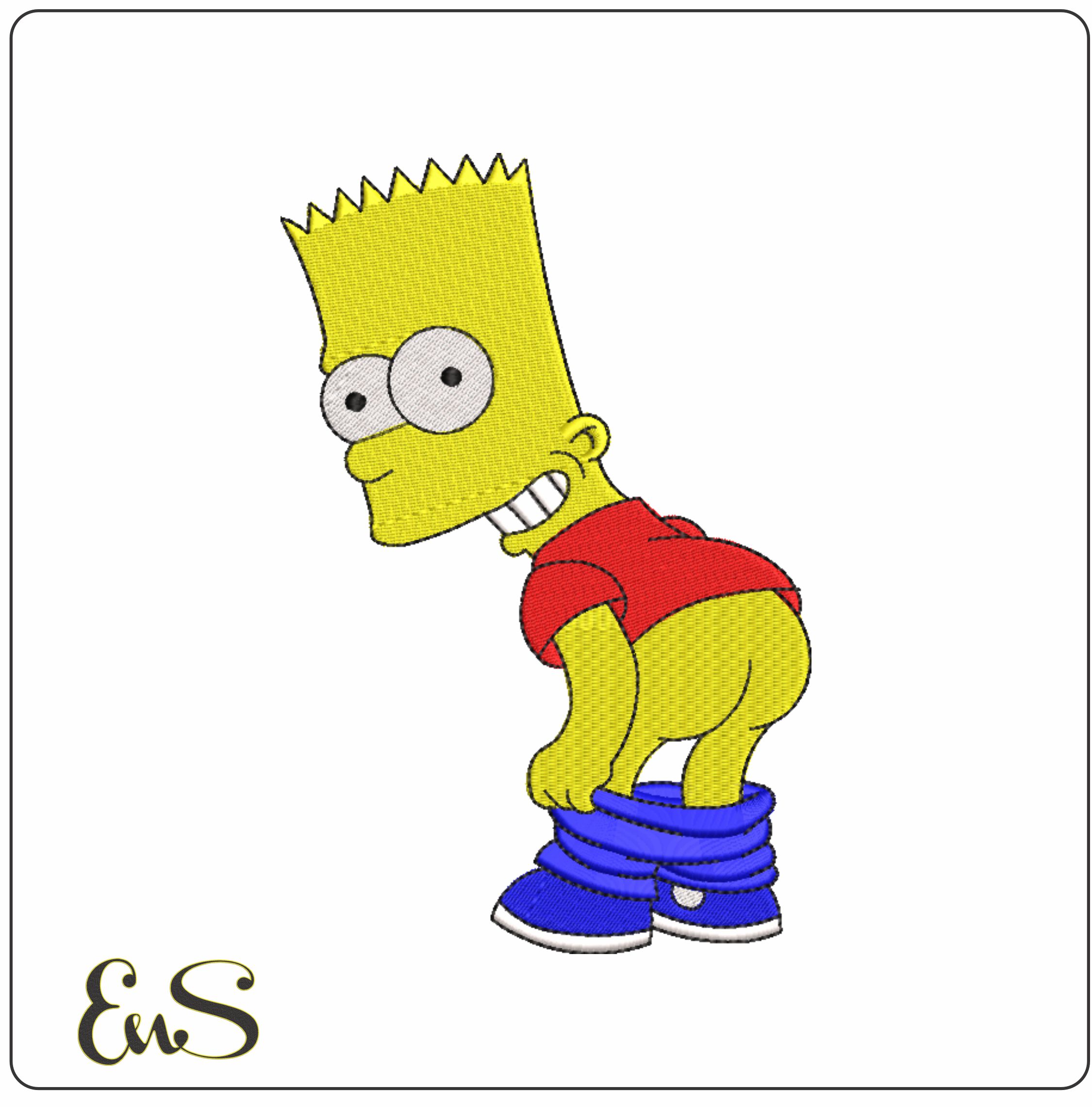 Bart Simpson butt - embroidery design file - instant download