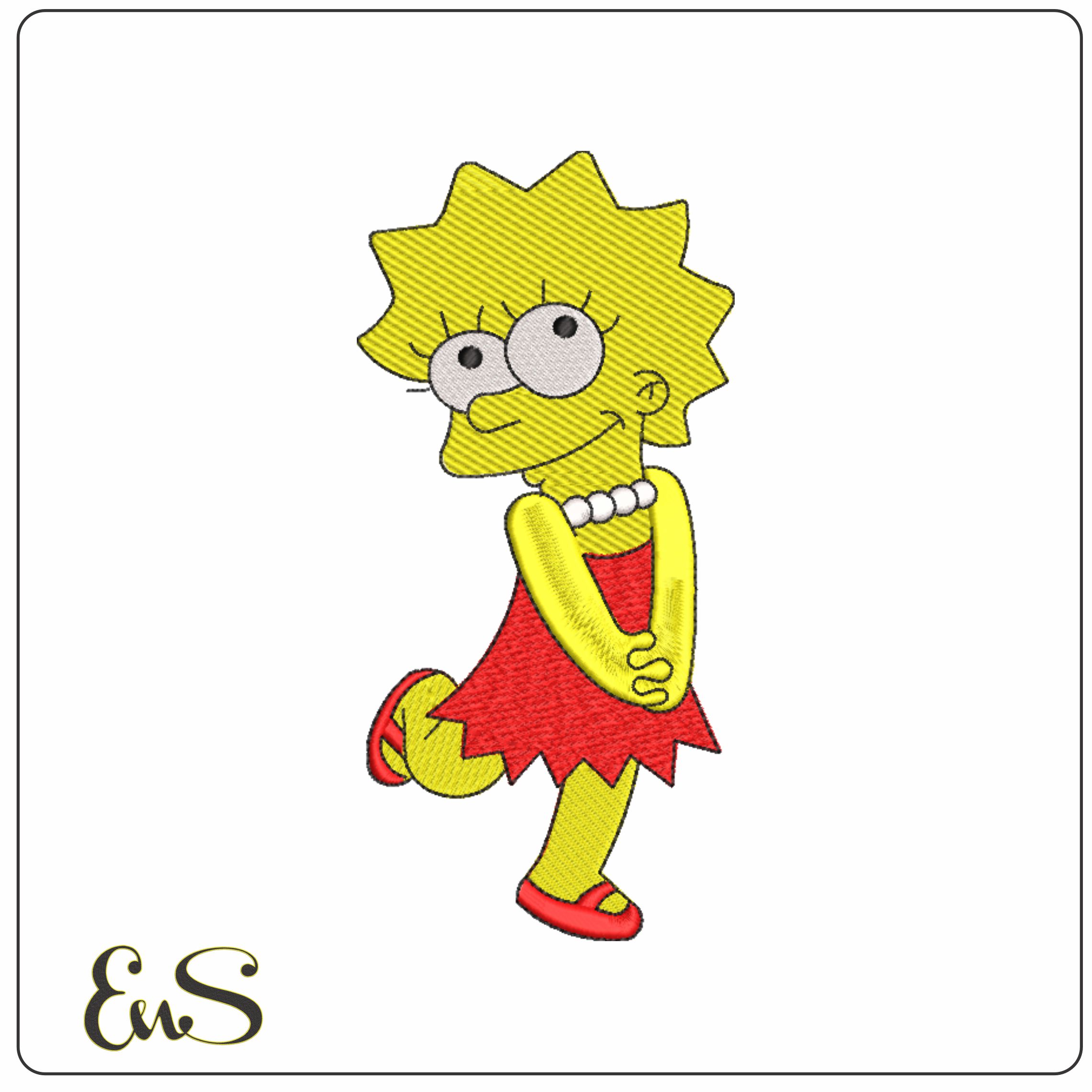 Lisa Simpson - Nike embroidery design file - instant download