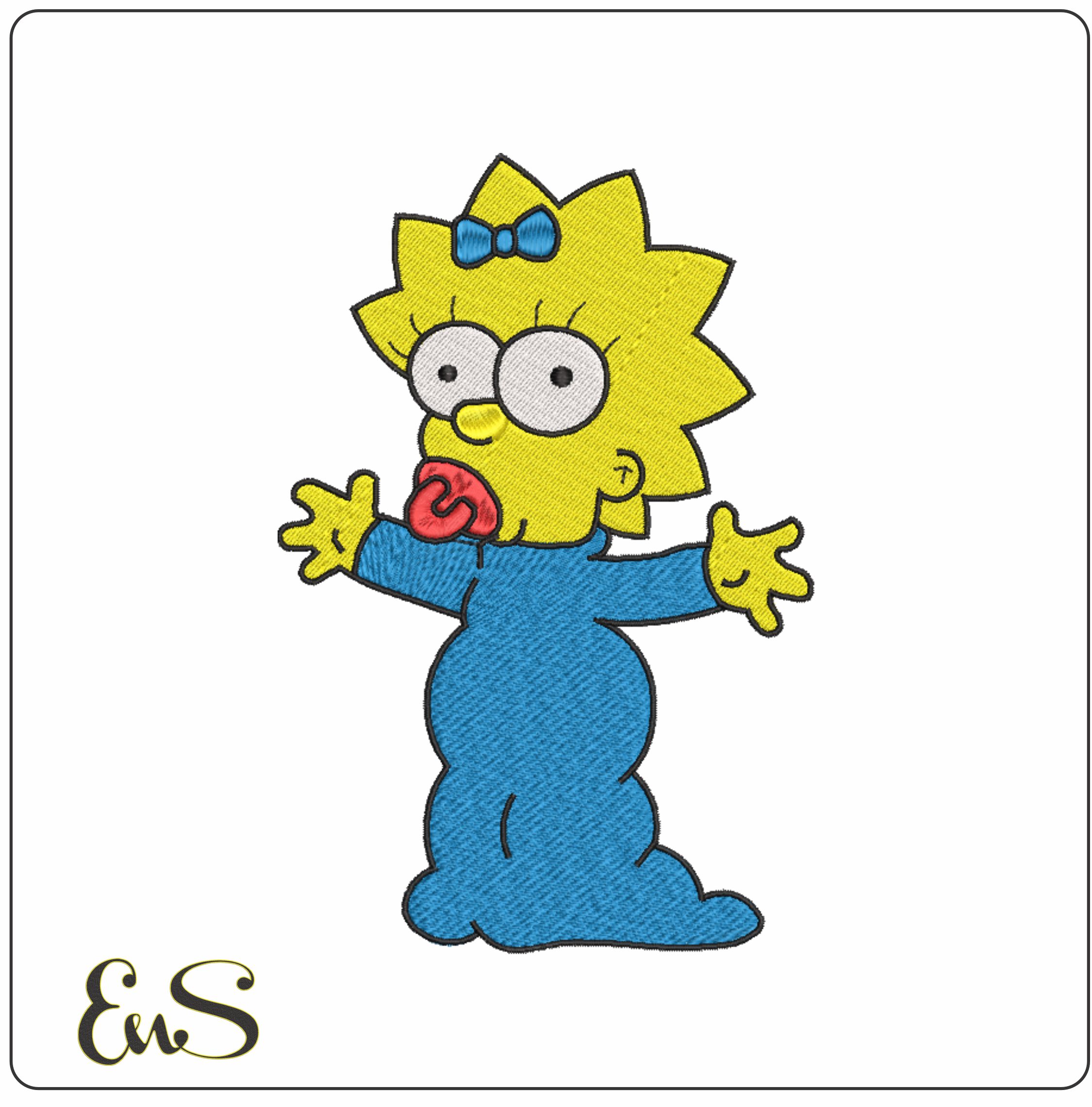 Maggie Baby Simpson - Nike embroidery design file - instant download