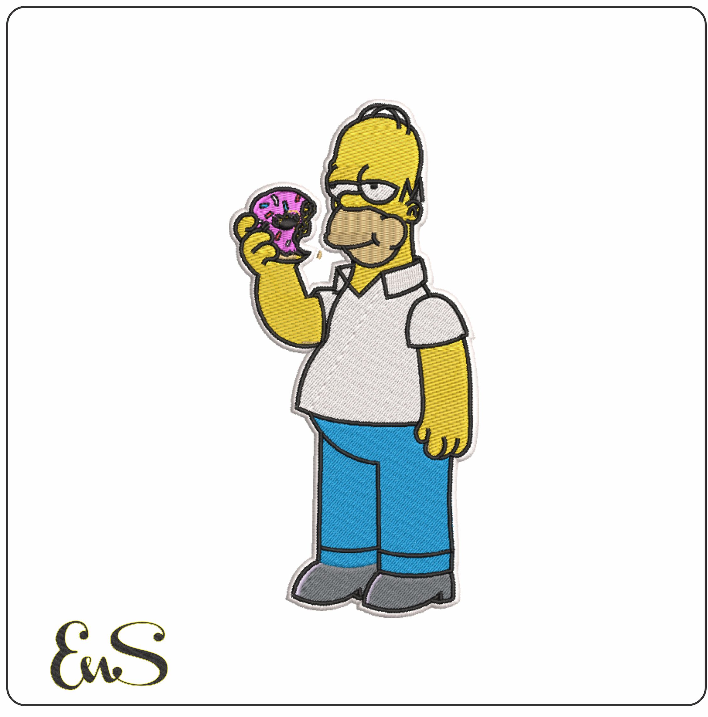 Homer Simpson - Nike embroidery design file - instant download