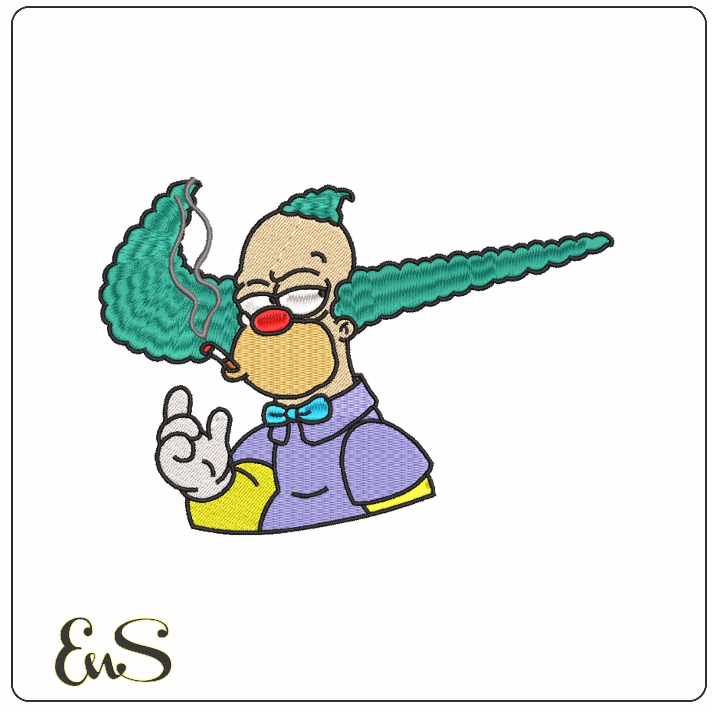 Nike Swoosh Homer Simpson Smoking - Nike embroidery design file - instant download