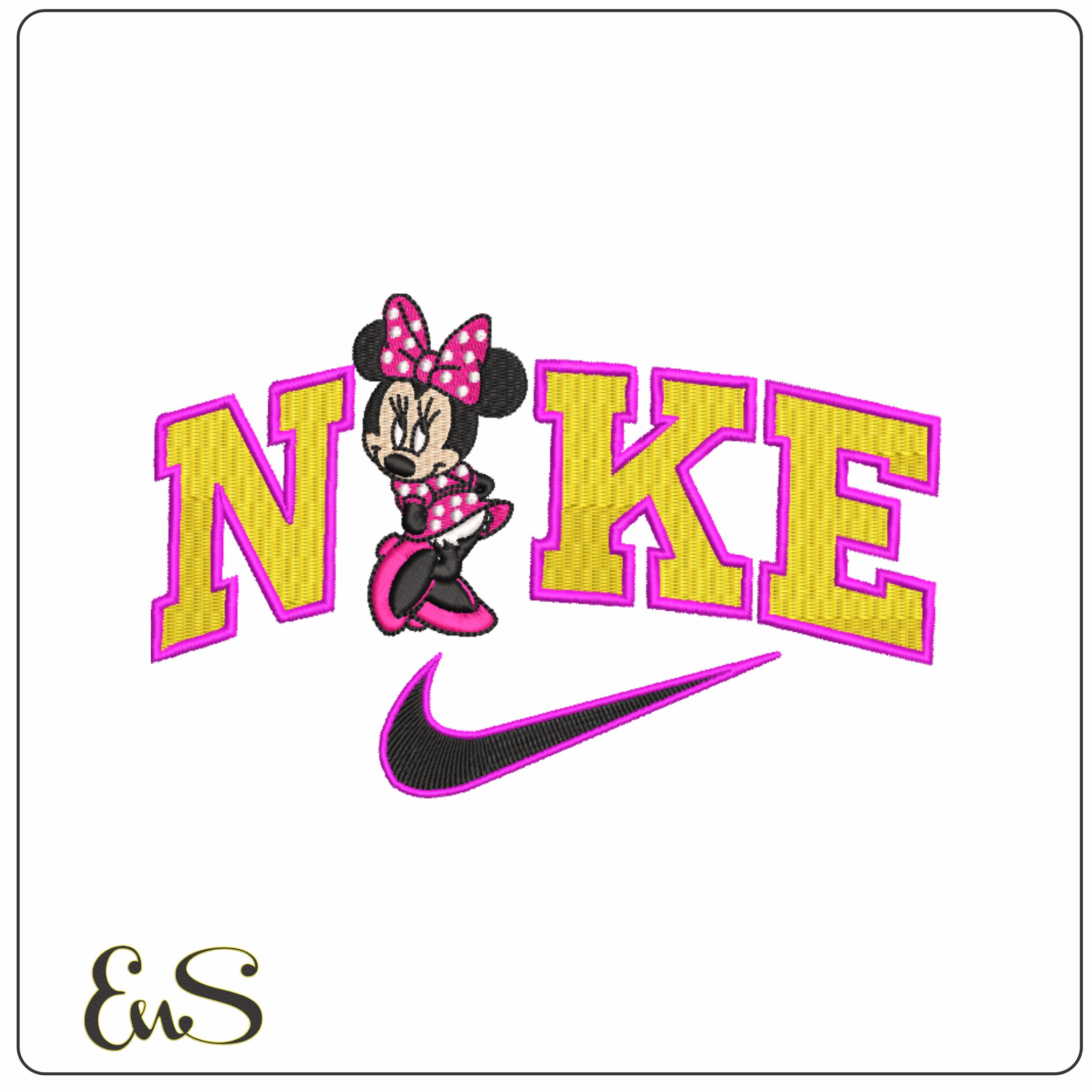 Nike Swoosh Minnie Mouse Posing - embroidery design file - instant download