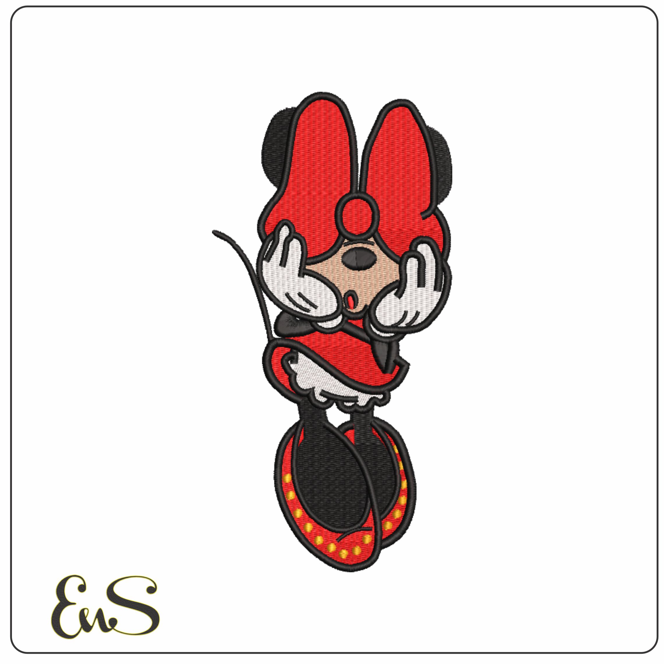 Minnie Mouse Hiding - embroidery design file - instant download