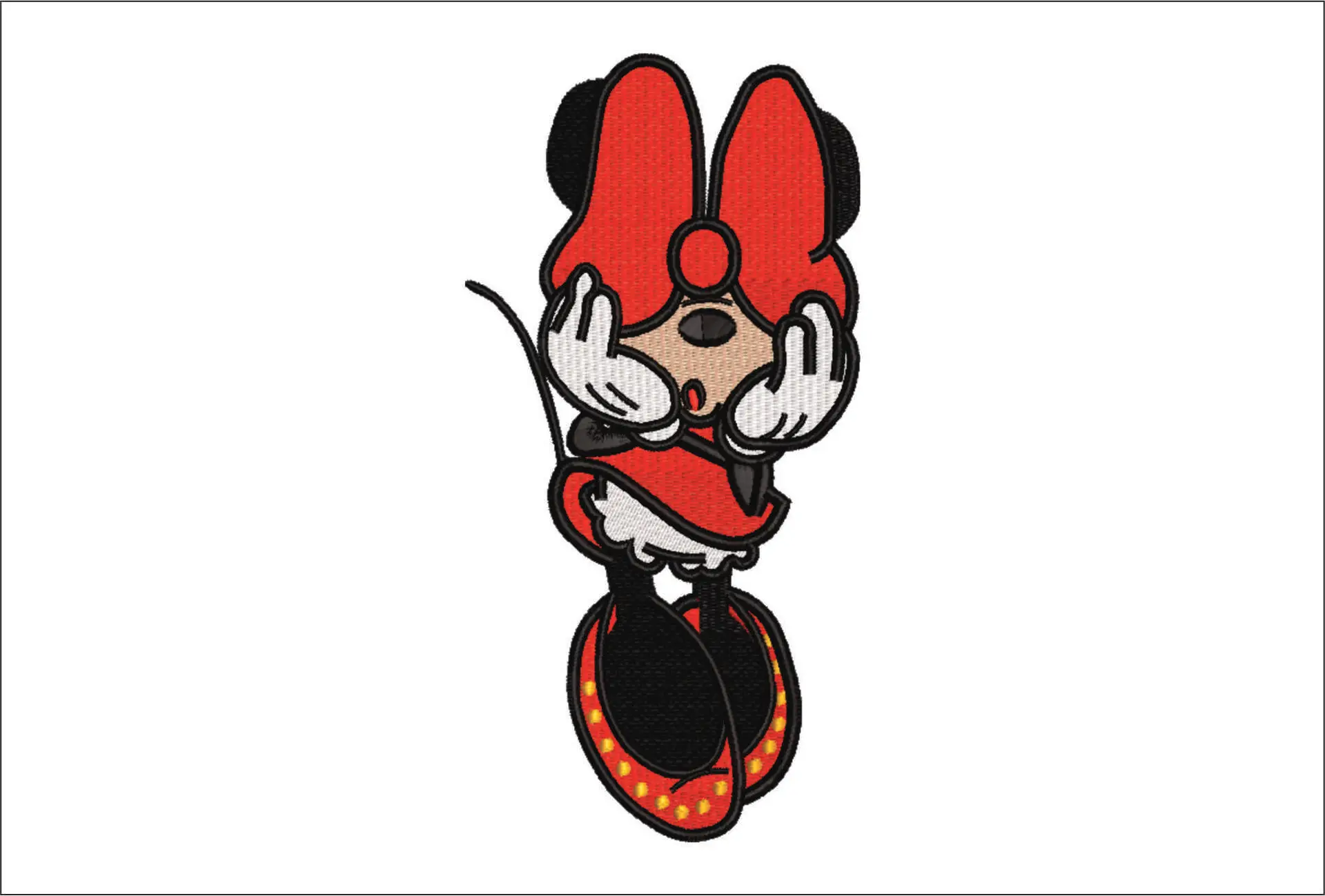 Minnie Mouse Hiding - embroidery design file - instant download