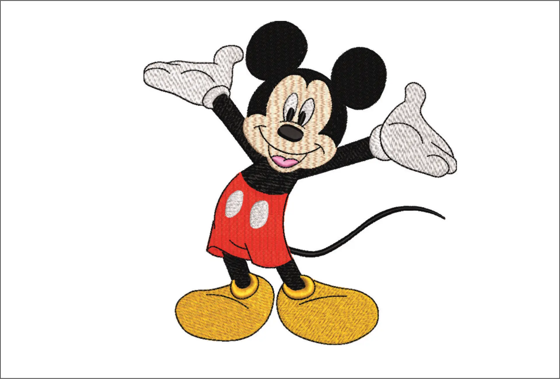 Mickey Mouse Posing - embroidery design file - instant download