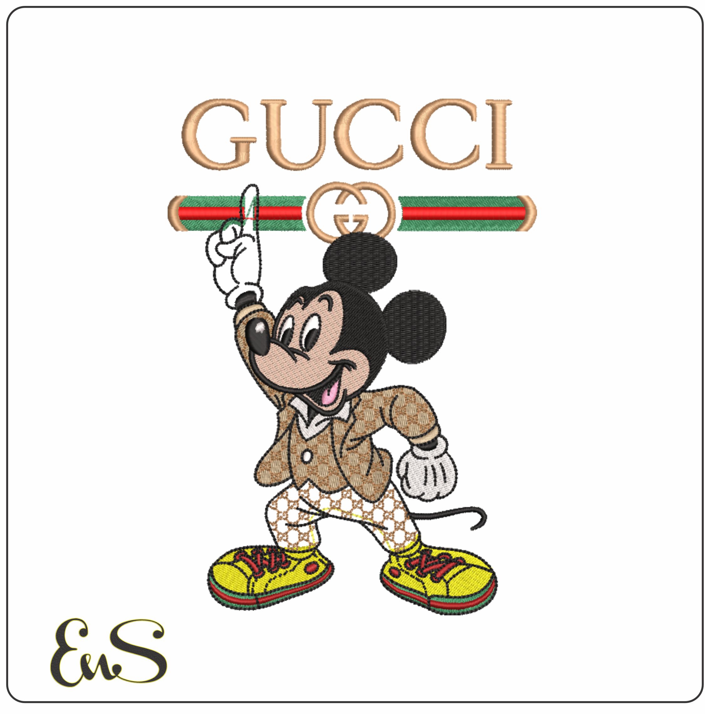 Gucci Mickey Mouse - embroidery design file - instant download