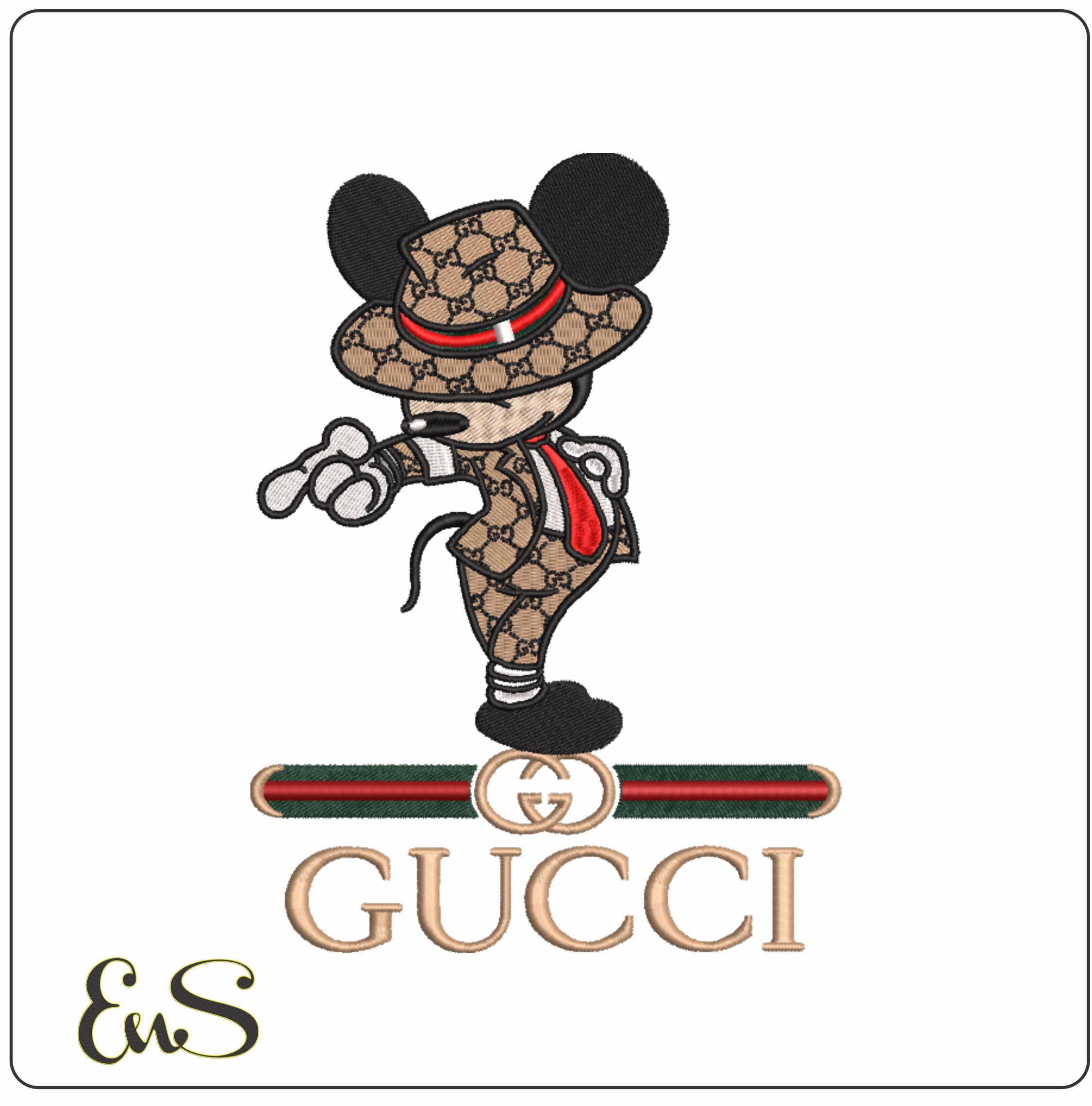 Gucci Mickey Mouse Michael Jackson - embroidery design file - instant download