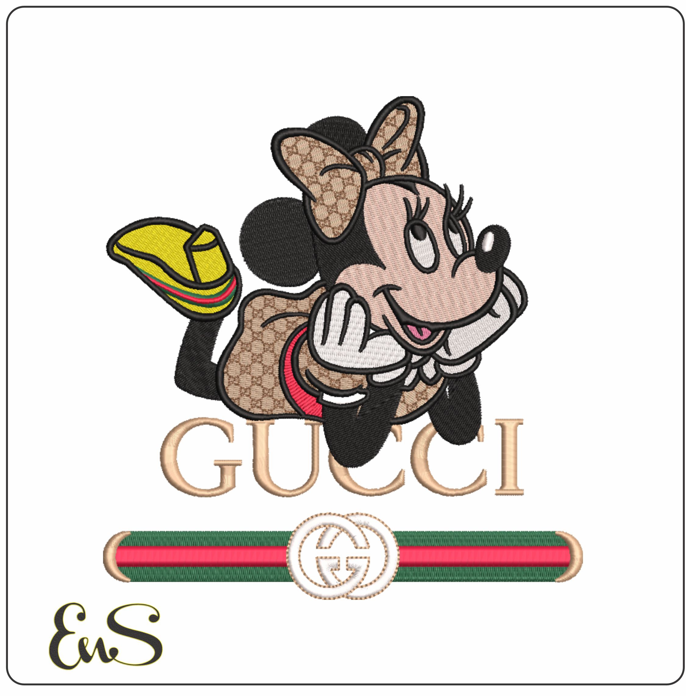 Gucci Minnie Mouse lay down - embroidery design file - instant download
