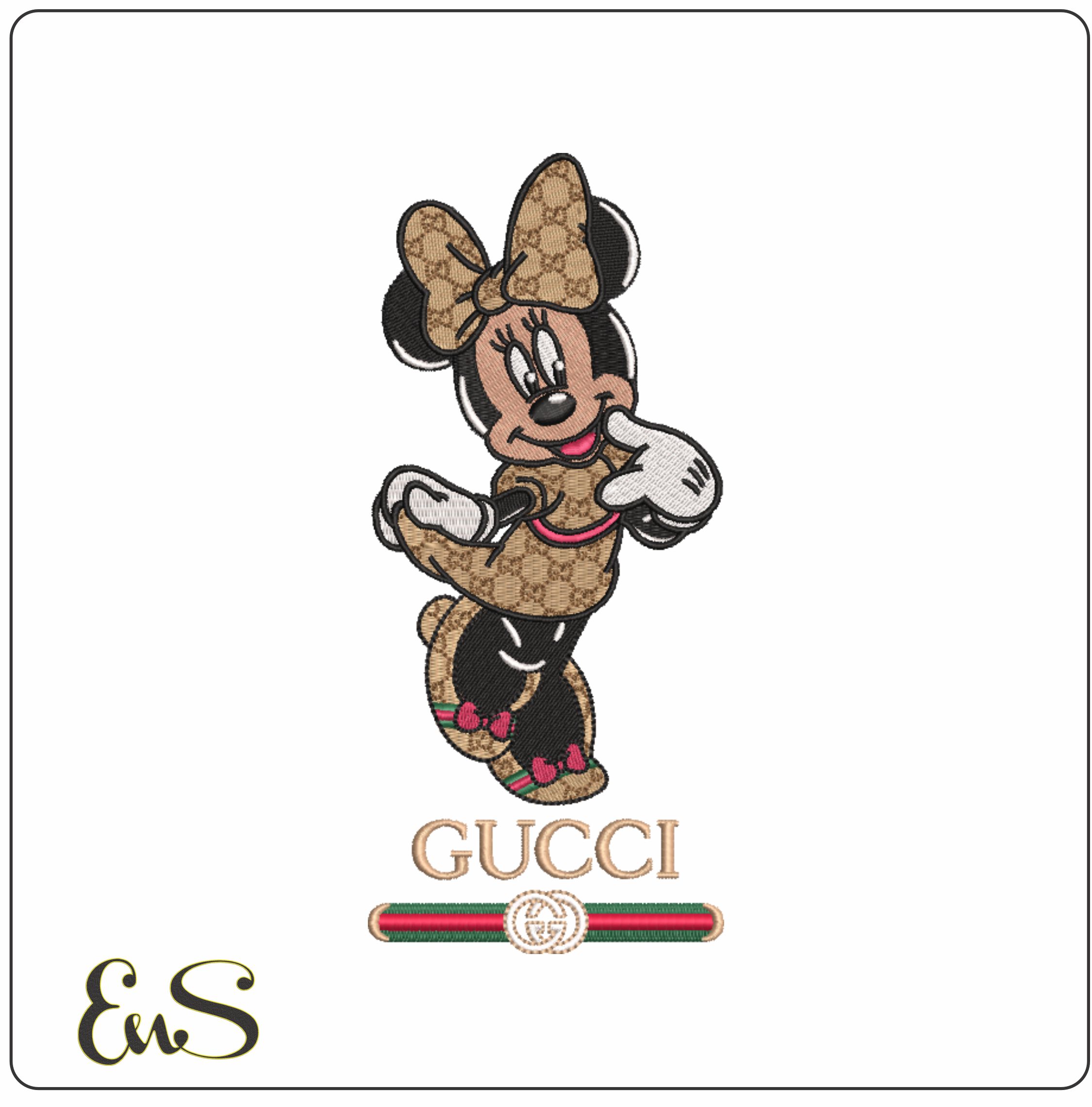 Gucci Minnie Mouse Coy Pose - embroidery design file - instant download