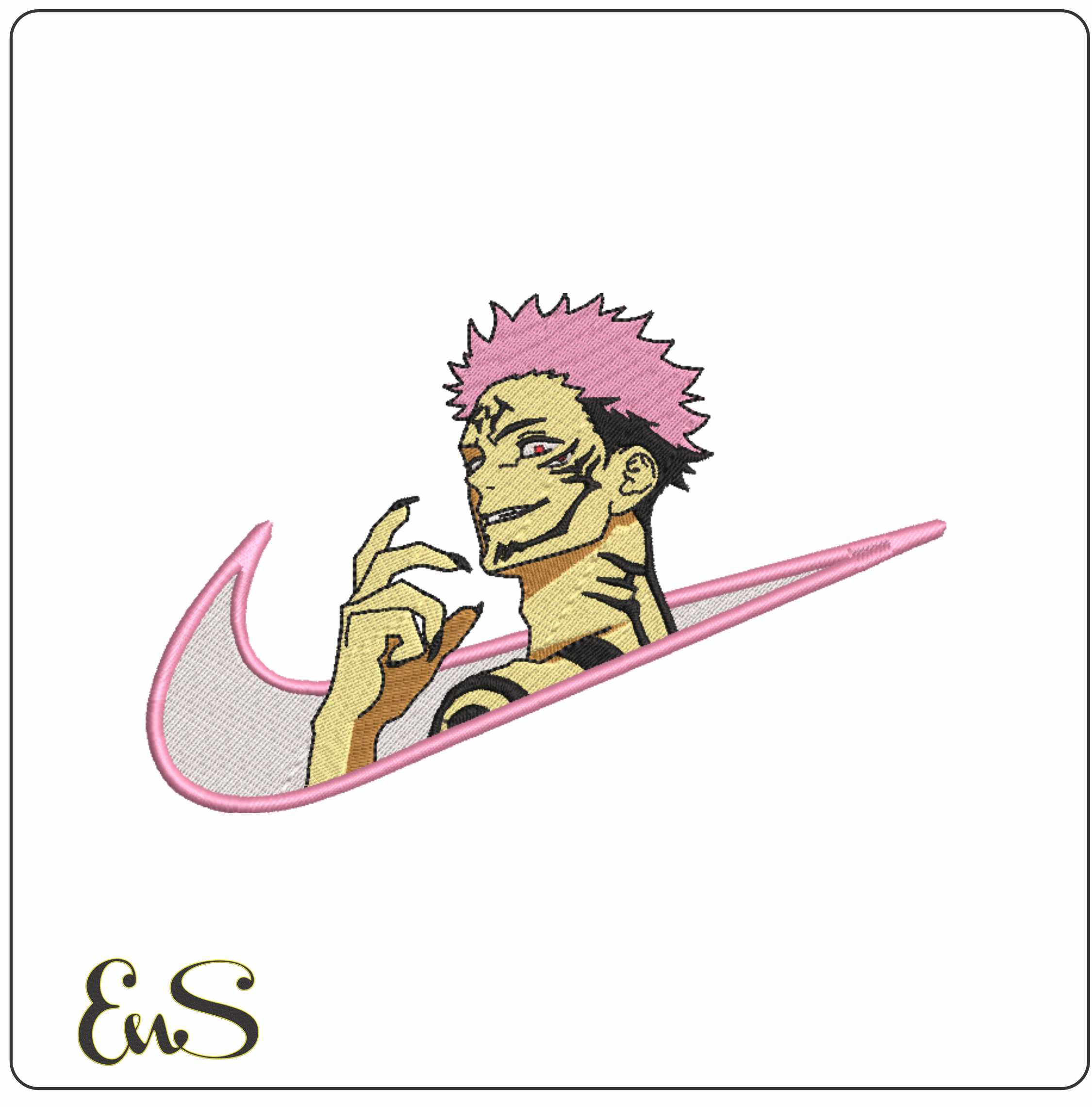Nike Sukuna Smile - Anime - Nike embroidery design - instant download