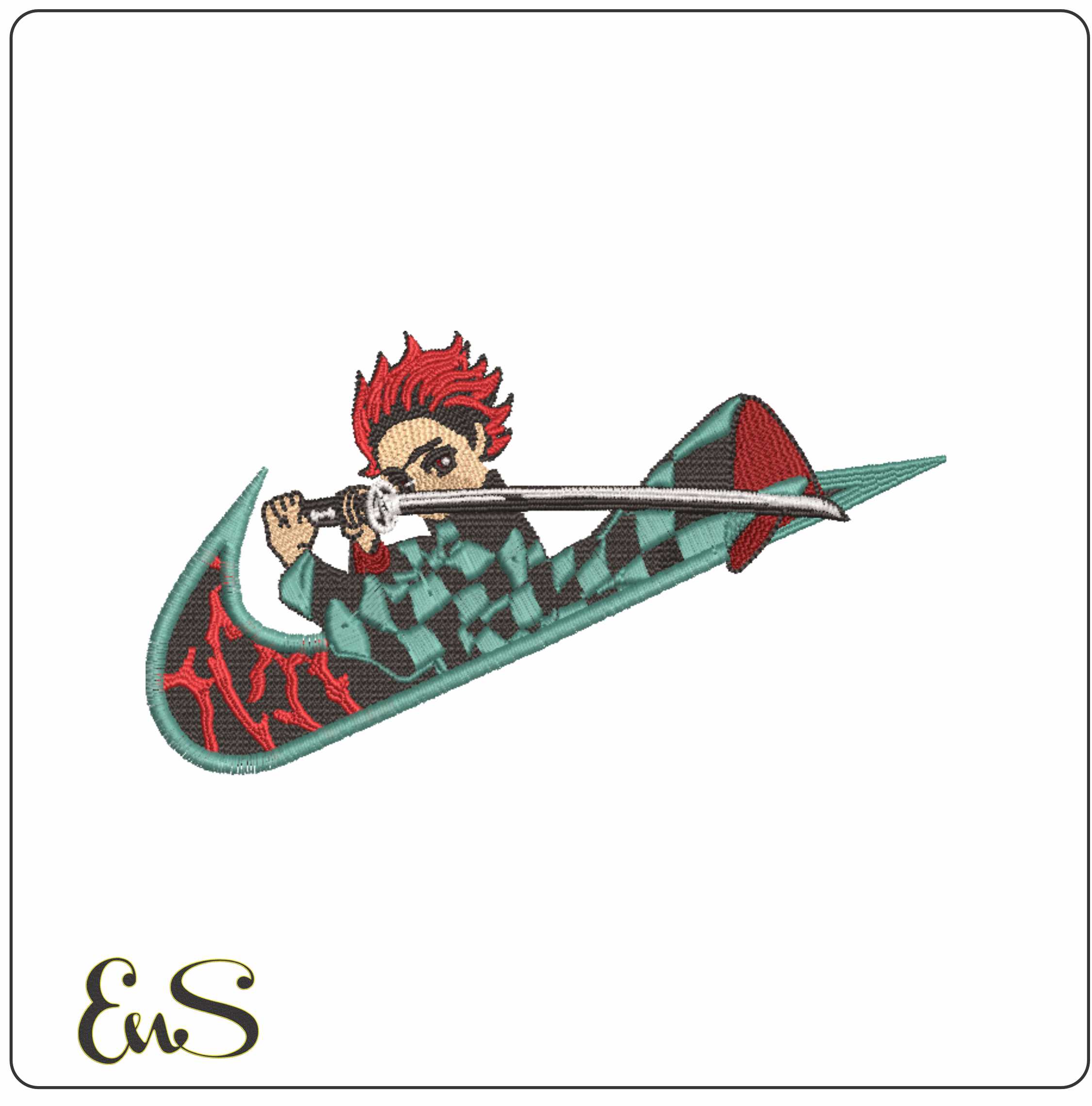 Nike Tanjiro Demon Slayer - Anime - Nike embroidery design - instant download