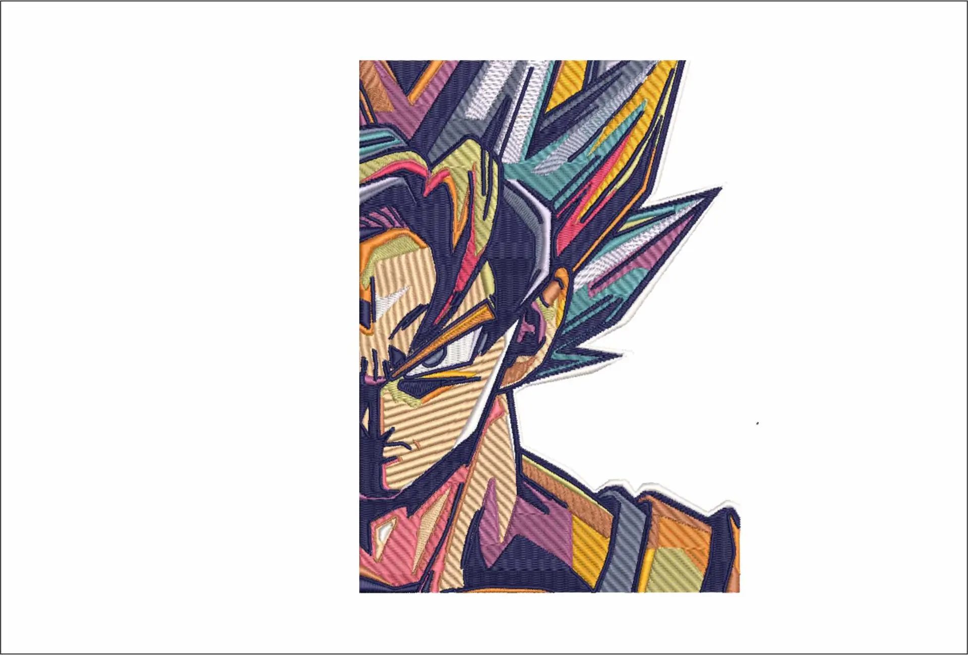 Goku half face - Dragon Ballz - Anime - Nike embroidery design - instant download