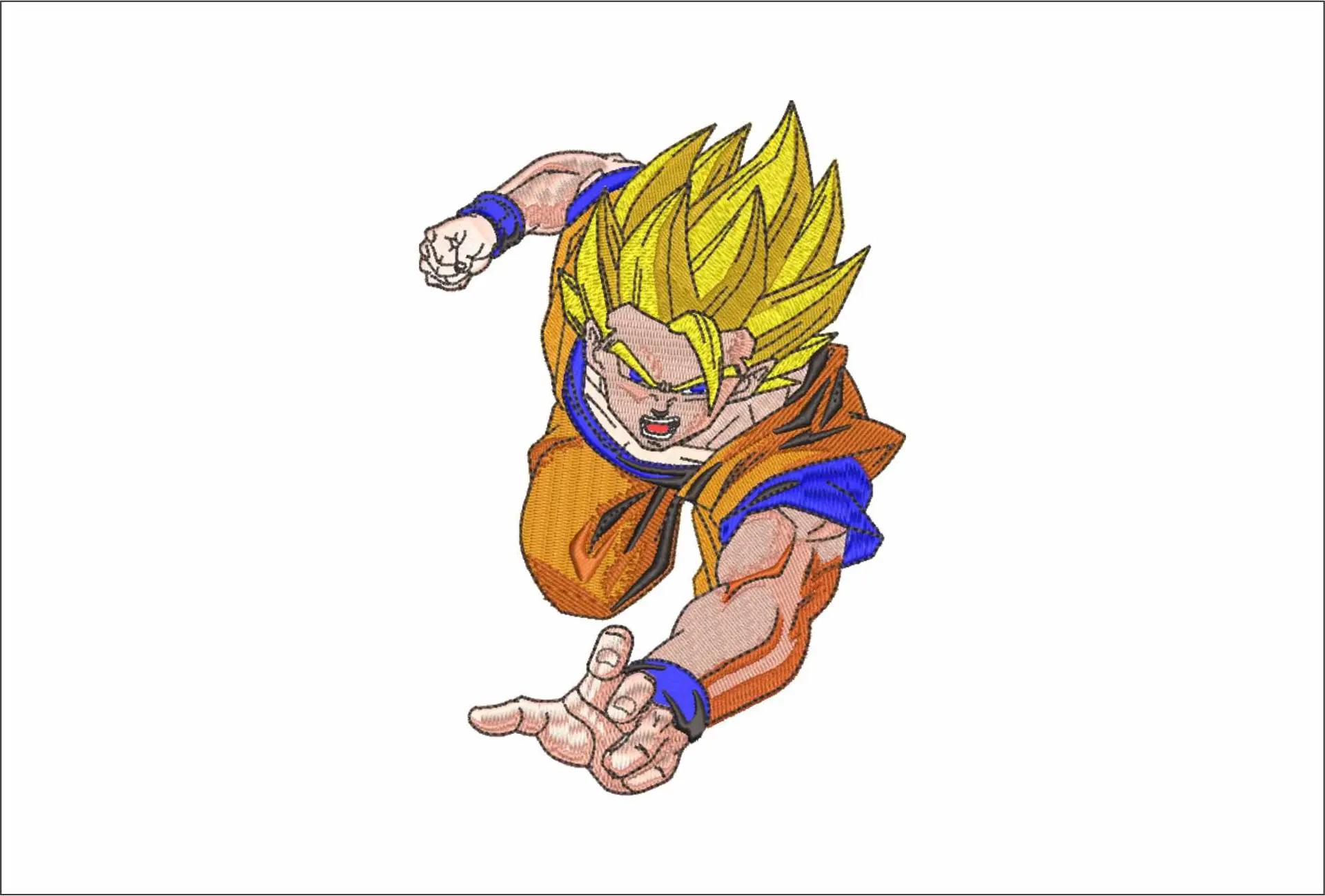 Goku Flying Punch Dragon Ballz - Anime - Nike embroidery design - instant download