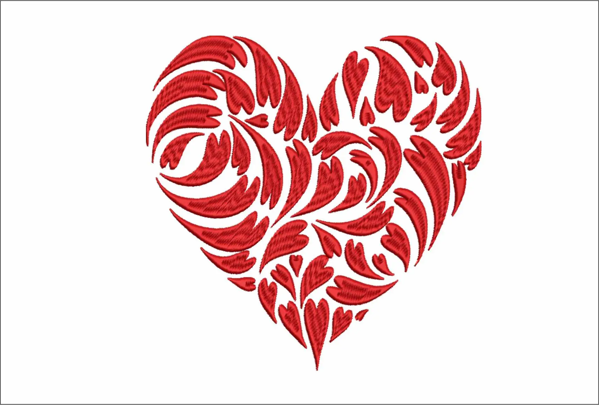 Hearts Heart - Cartoon embroidery design file - instant download