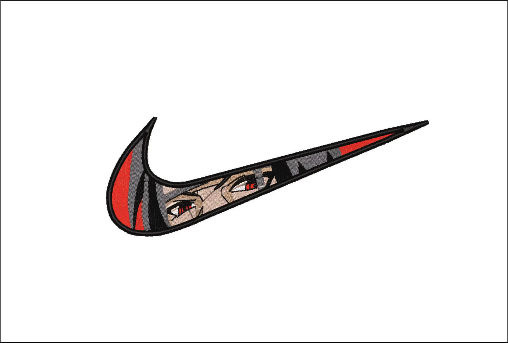 Nike Swoosh Itachi Uchiha Eyes - Anime - Nike embroidery design - instant download