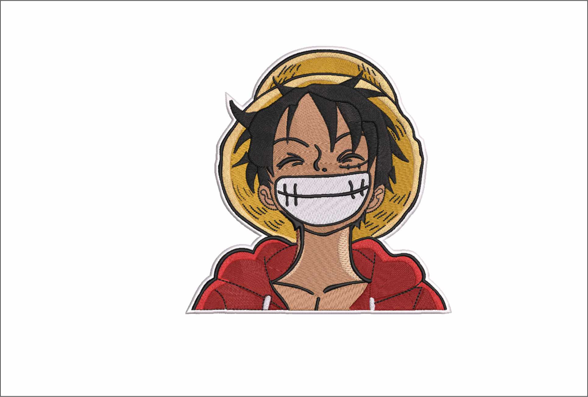 Luffy head smile - Anime - Nike embroidery design - instant download