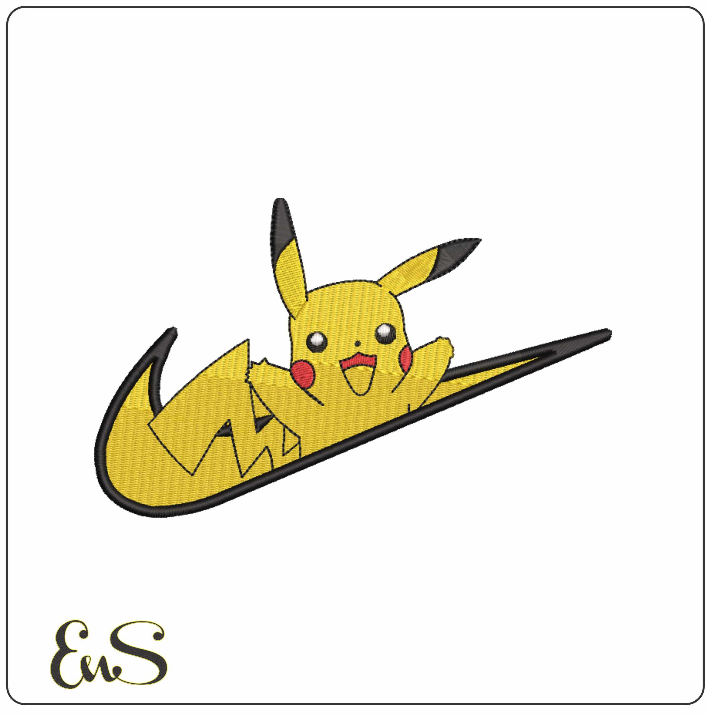 Nike Swoosh Pikachu - Pokemon - Anime - Nike embroidery design - instant download