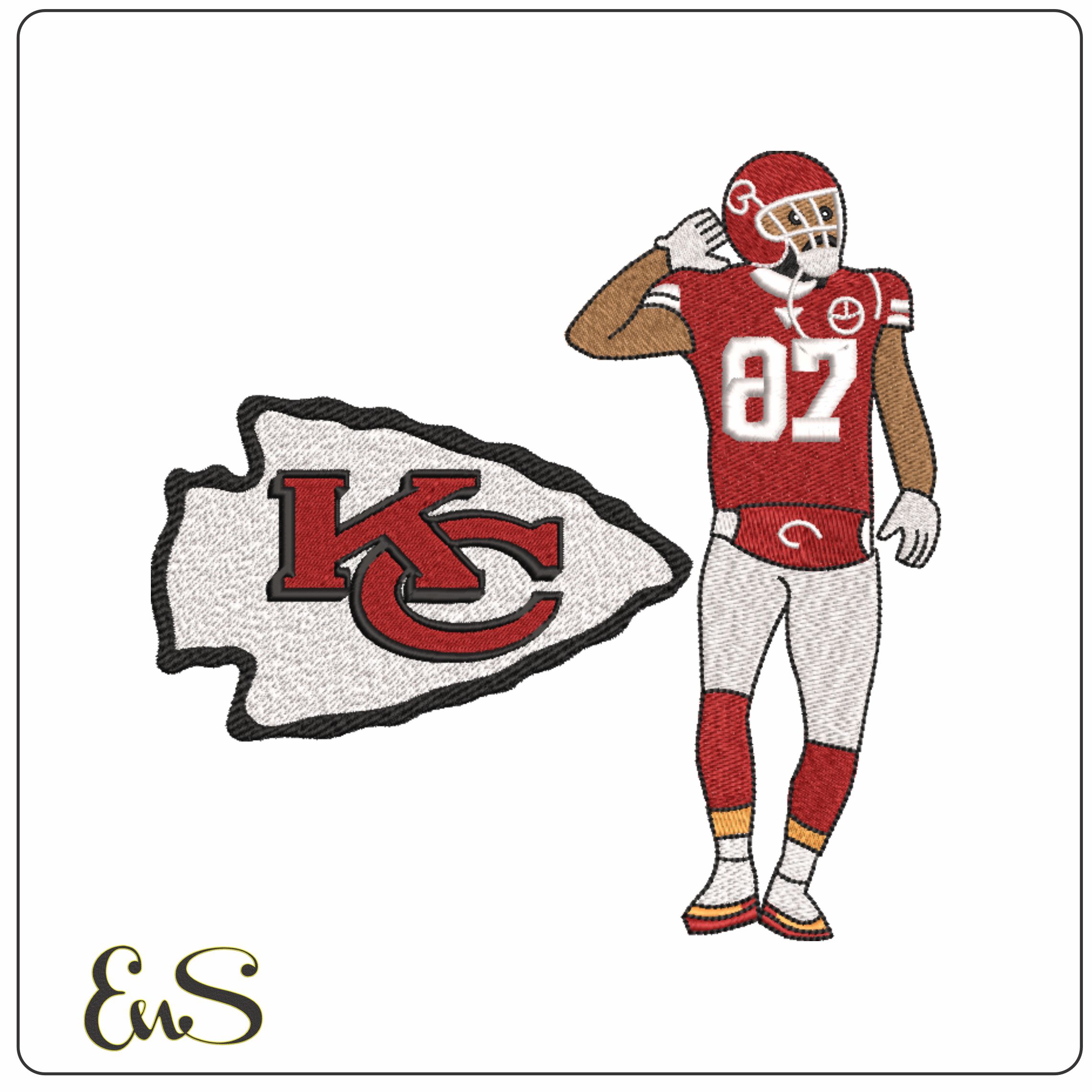 Kansas City Chiefs 87 Travis Kelce - NFL embroidery design file - instant download