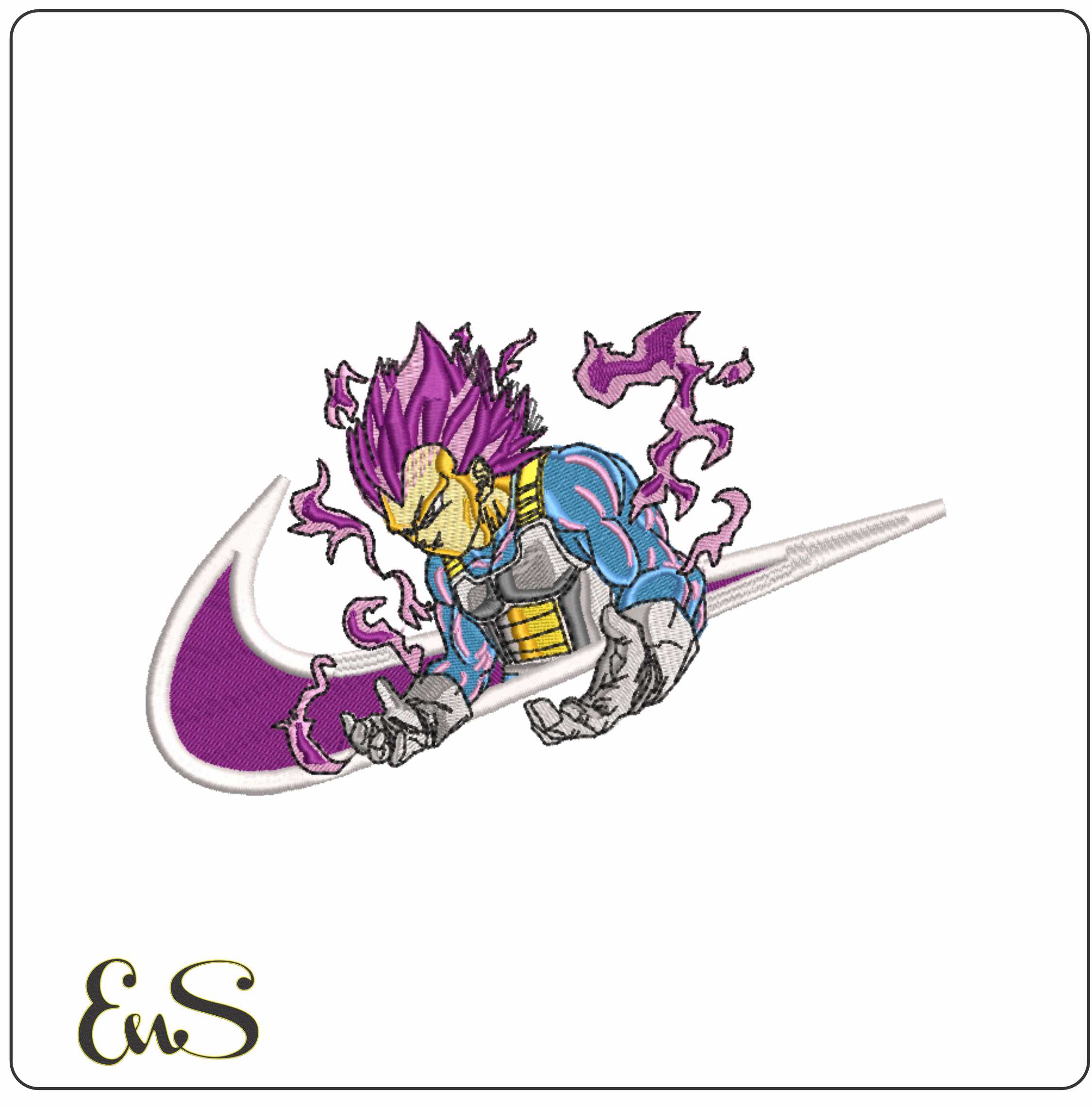 Nike Swoosh Vegeta Manga - Anime - Nike embroidery design - instant download