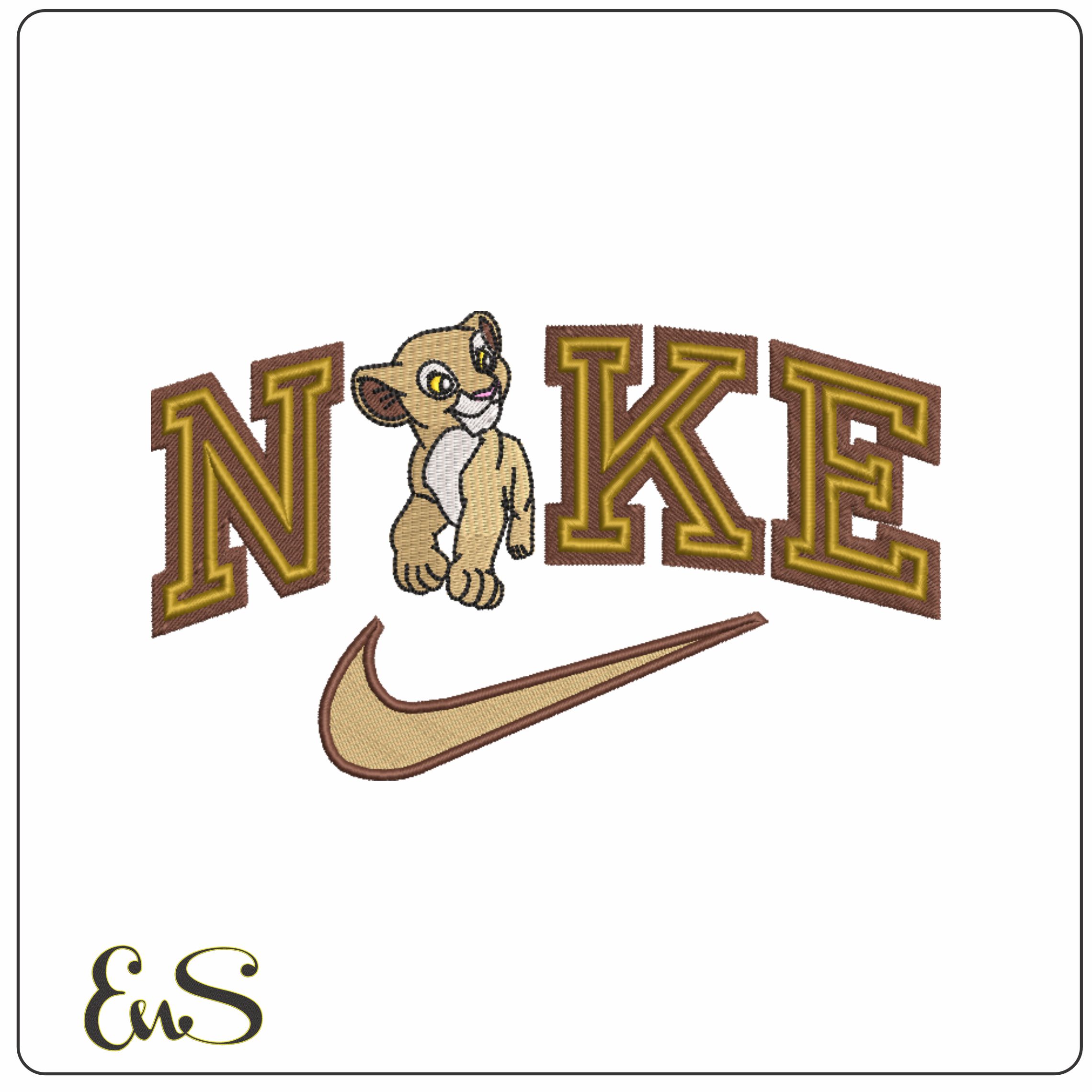 Nike Swoosh Nala - Lion King - Nike embroidery design file - instant download in a frame