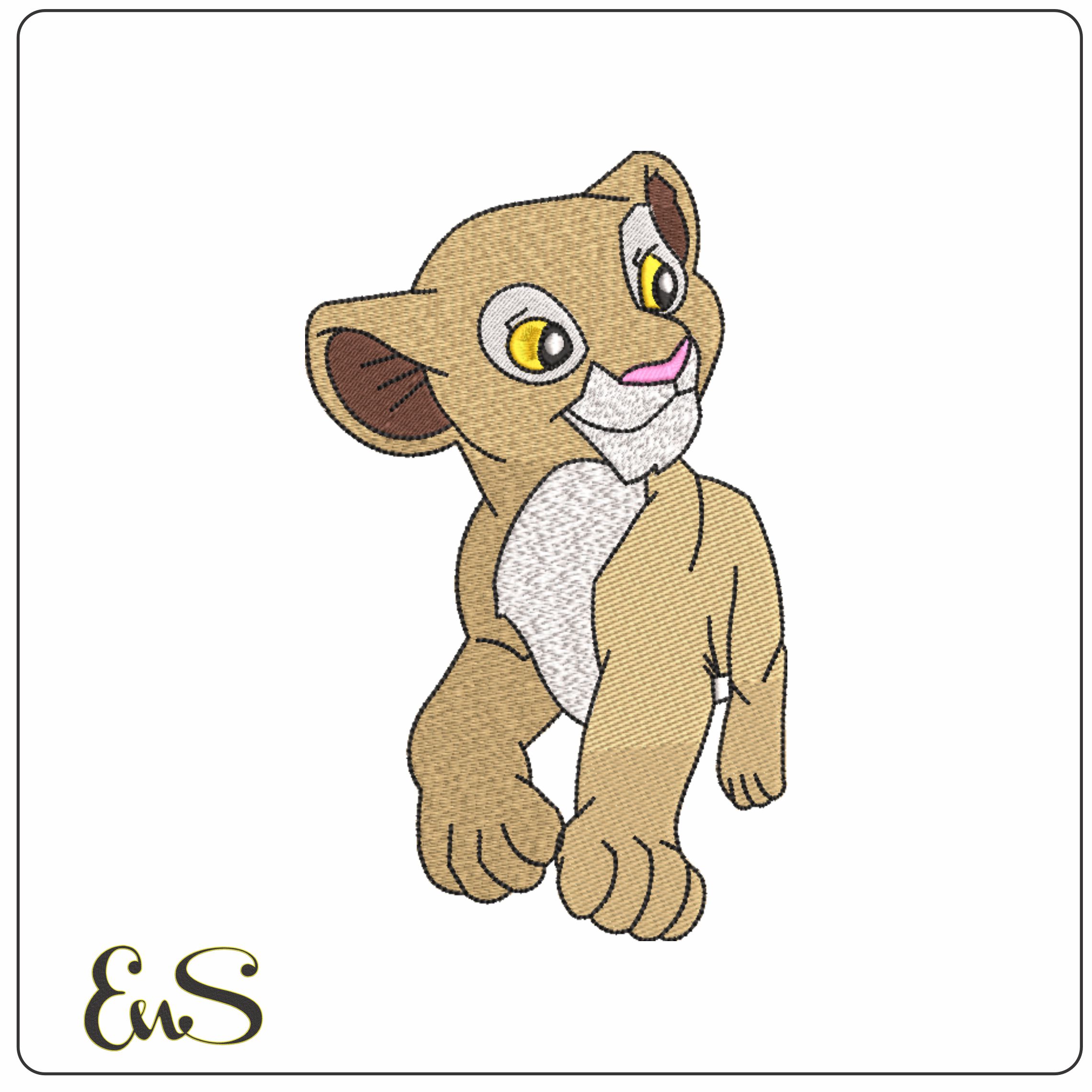 Nala - Lion King - Nike embroidery design file - instant download in a frame
