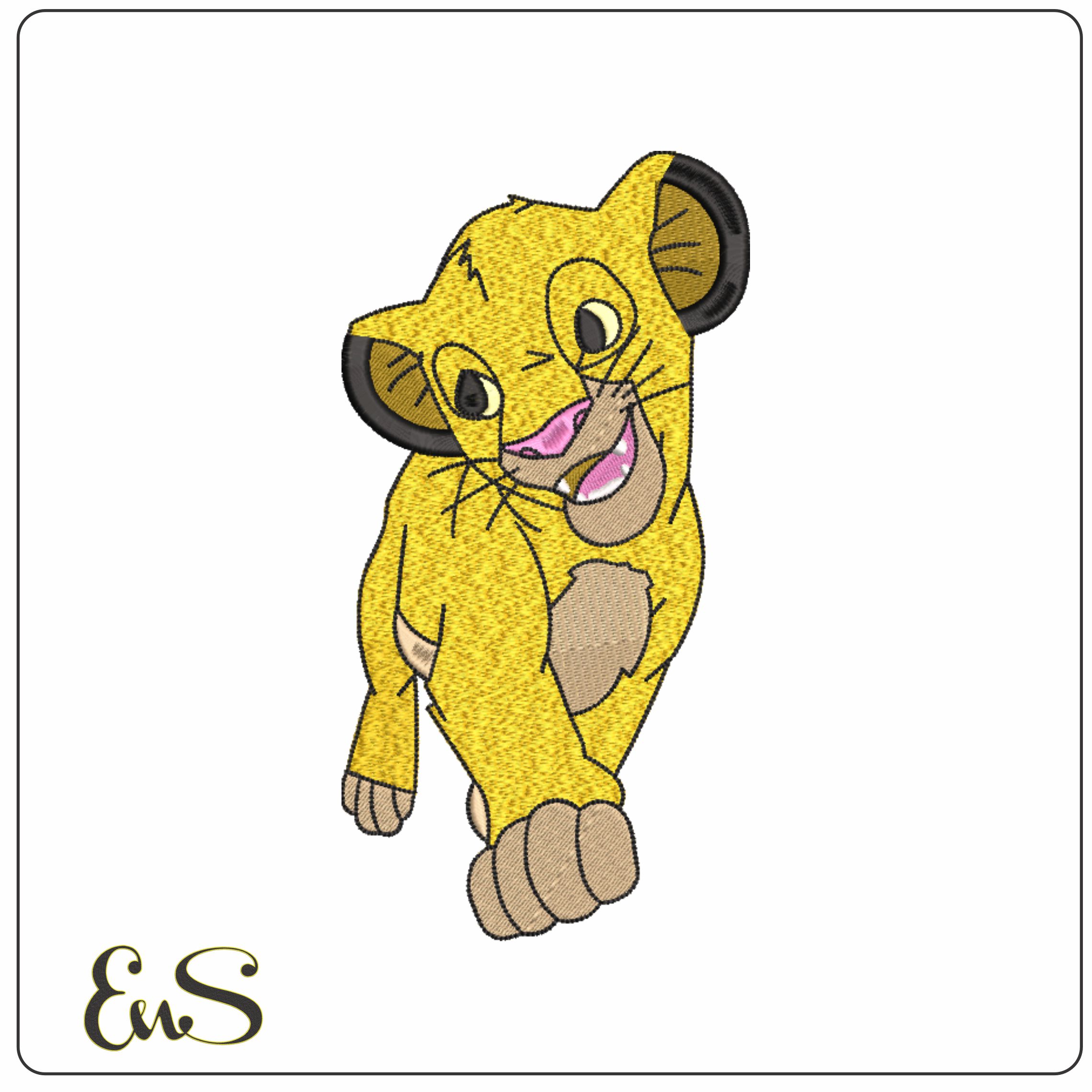 Simba - Lion King - Nike embroidery design file - instant download in a frame