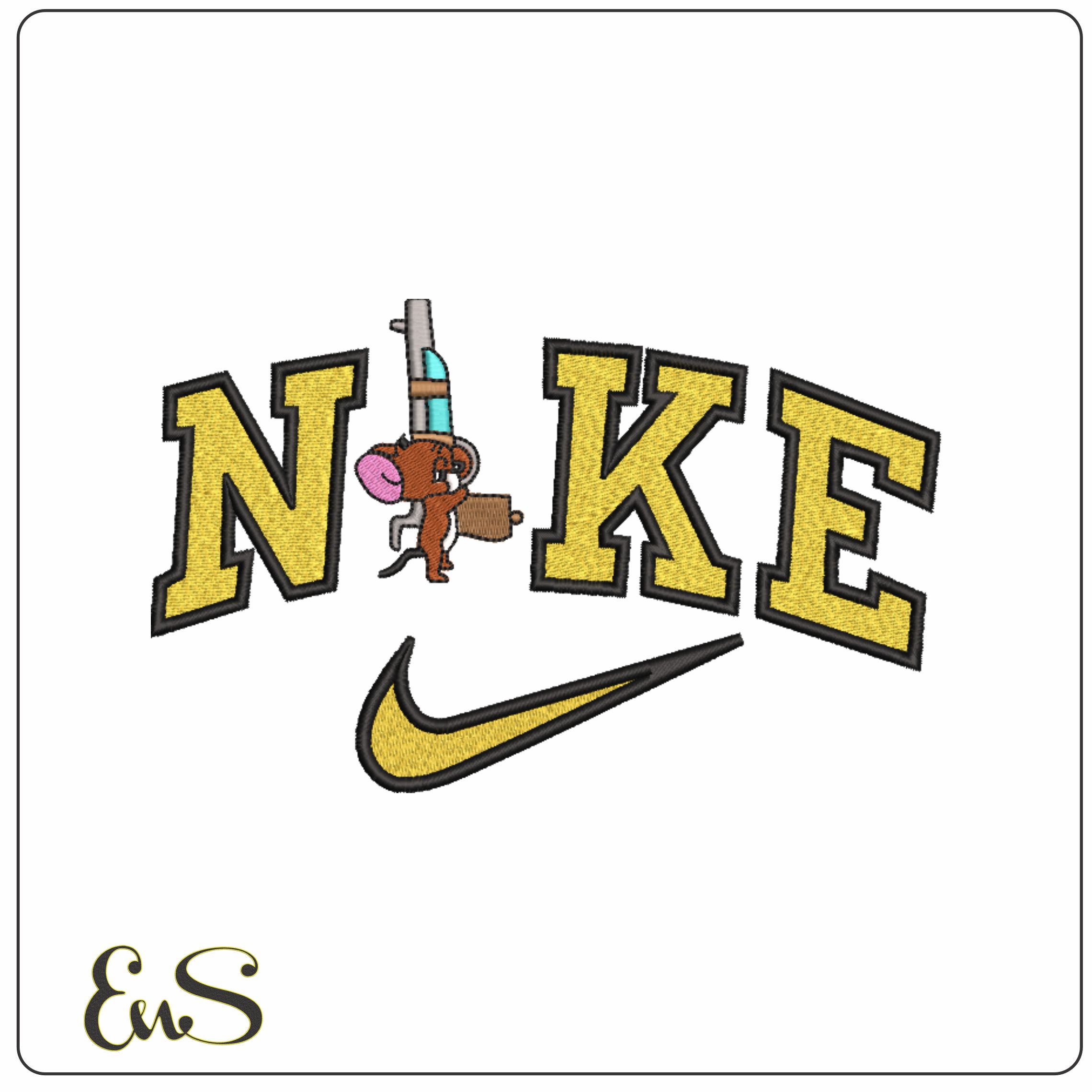 Nike Swoosh Jerry Duel - Cartoon - Nike embroidery design - instant download