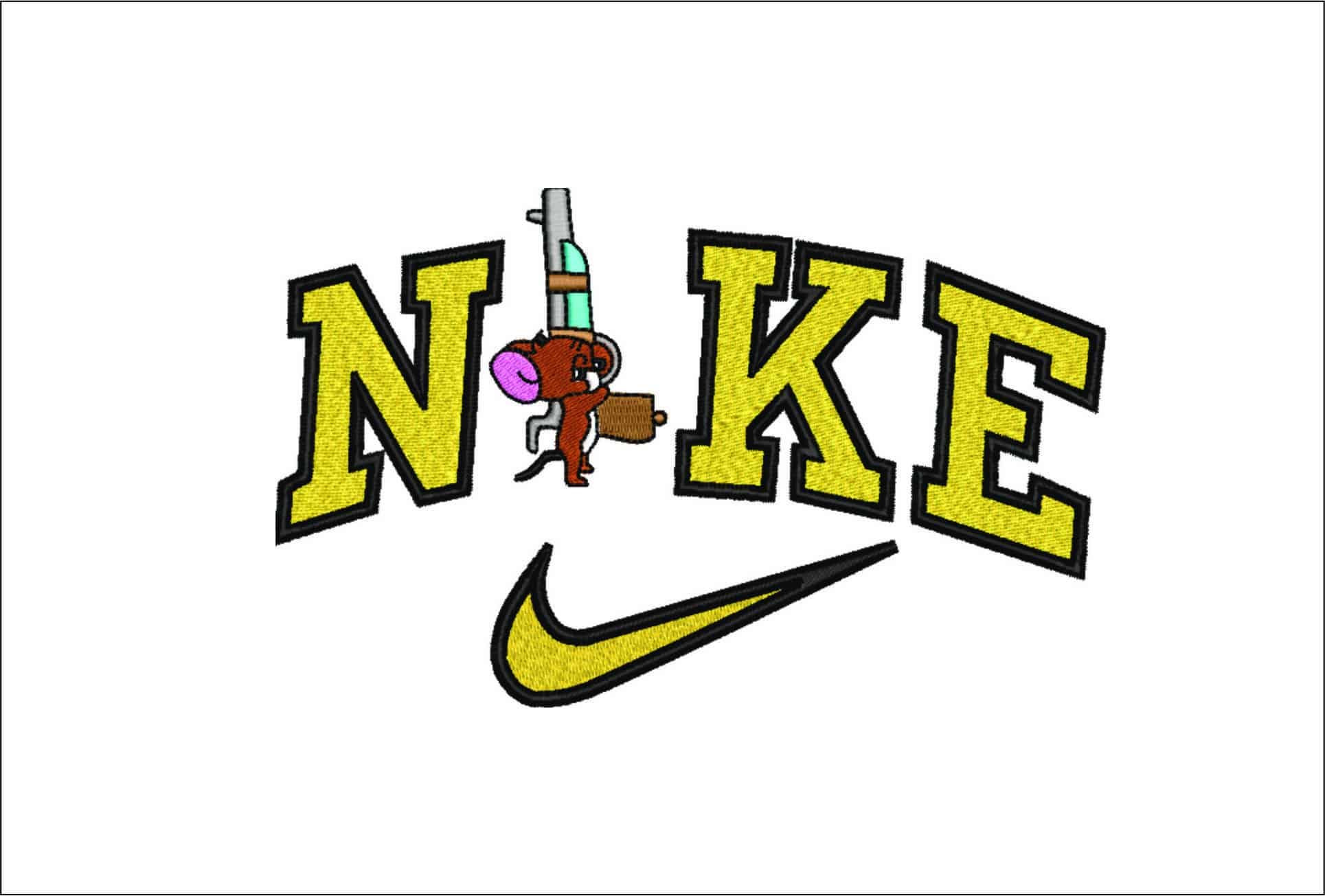 Nike Swoosh Jerry Duel - Cartoon - Nike embroidery design - instant download