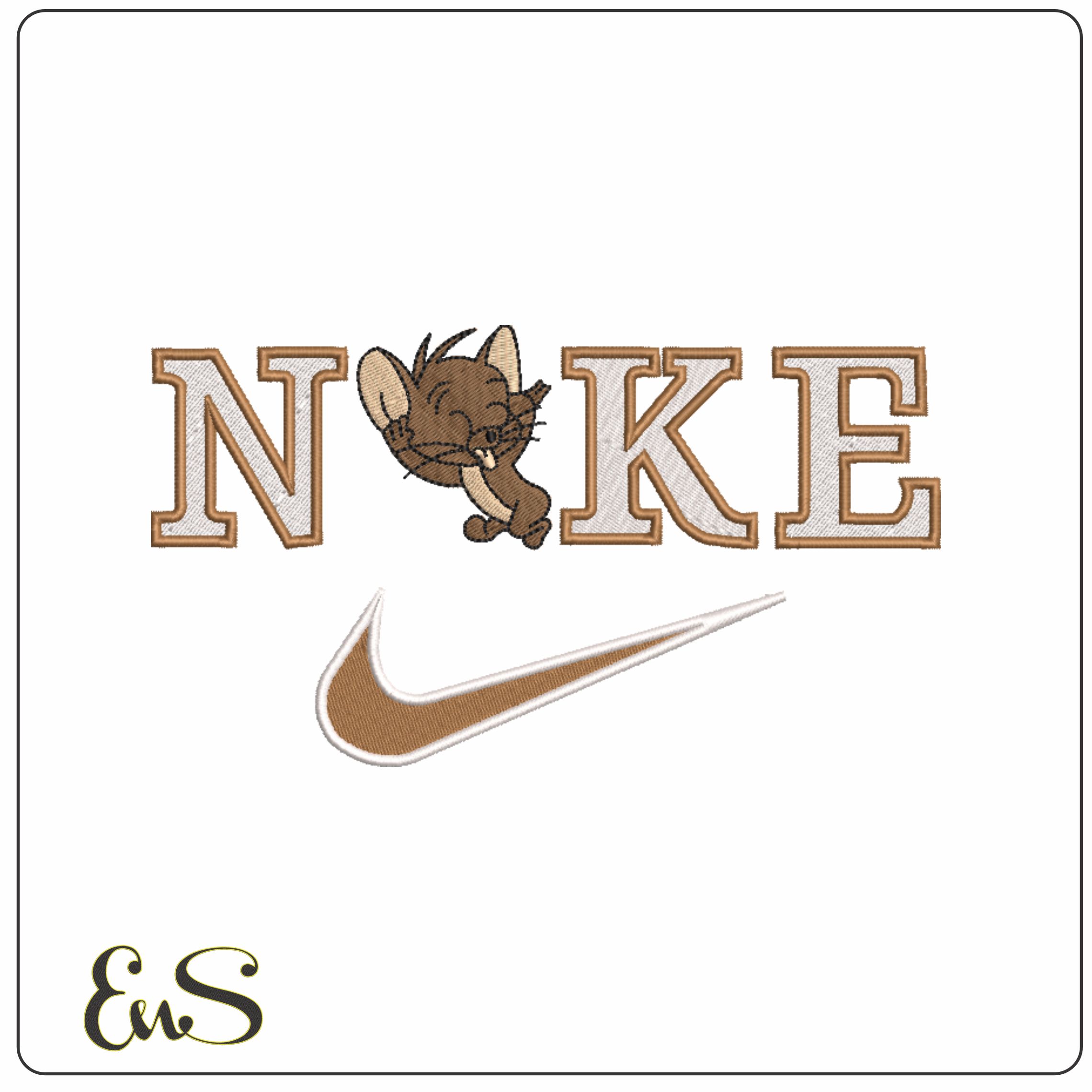 Nike Swoosh Jerry Blowing Raspberry - Cartoon - Nike embroidery design - instant download