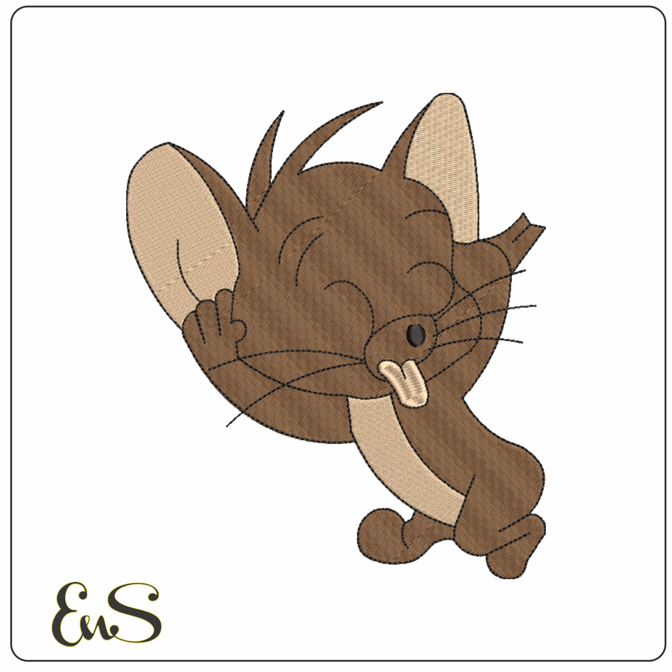Jerry Blowing Raspberry - Cartoon - Nike embroidery design - instant download