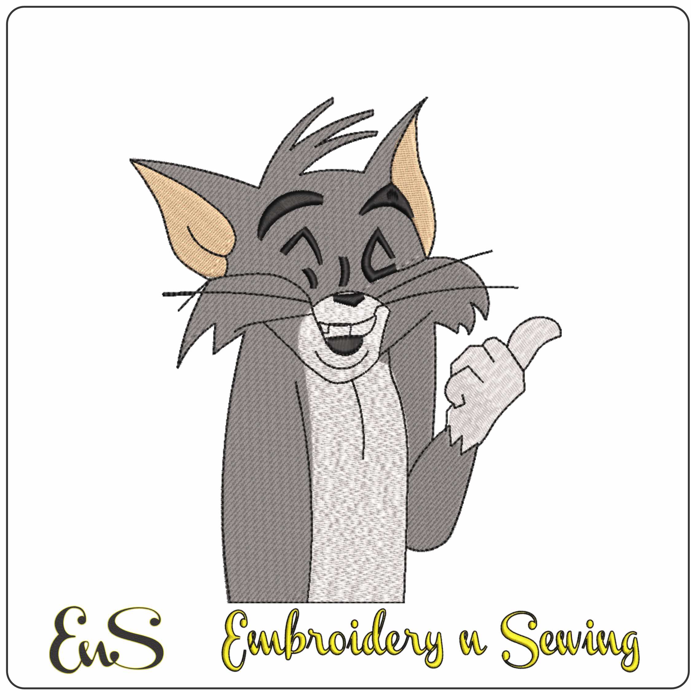 Tom Smiling - Cartoon - Nike embroidery design - instant download