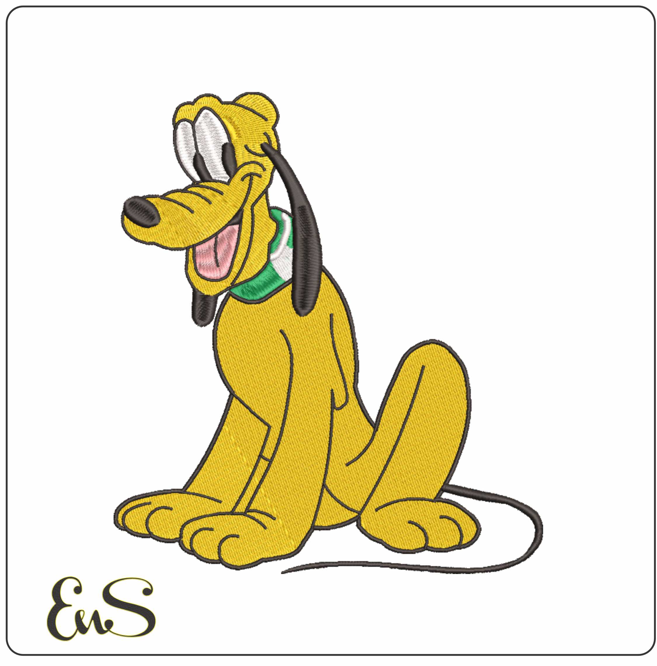 Pluto Sitting - Mickey Mouse - Cartoon - Nike embroidery design - instant download