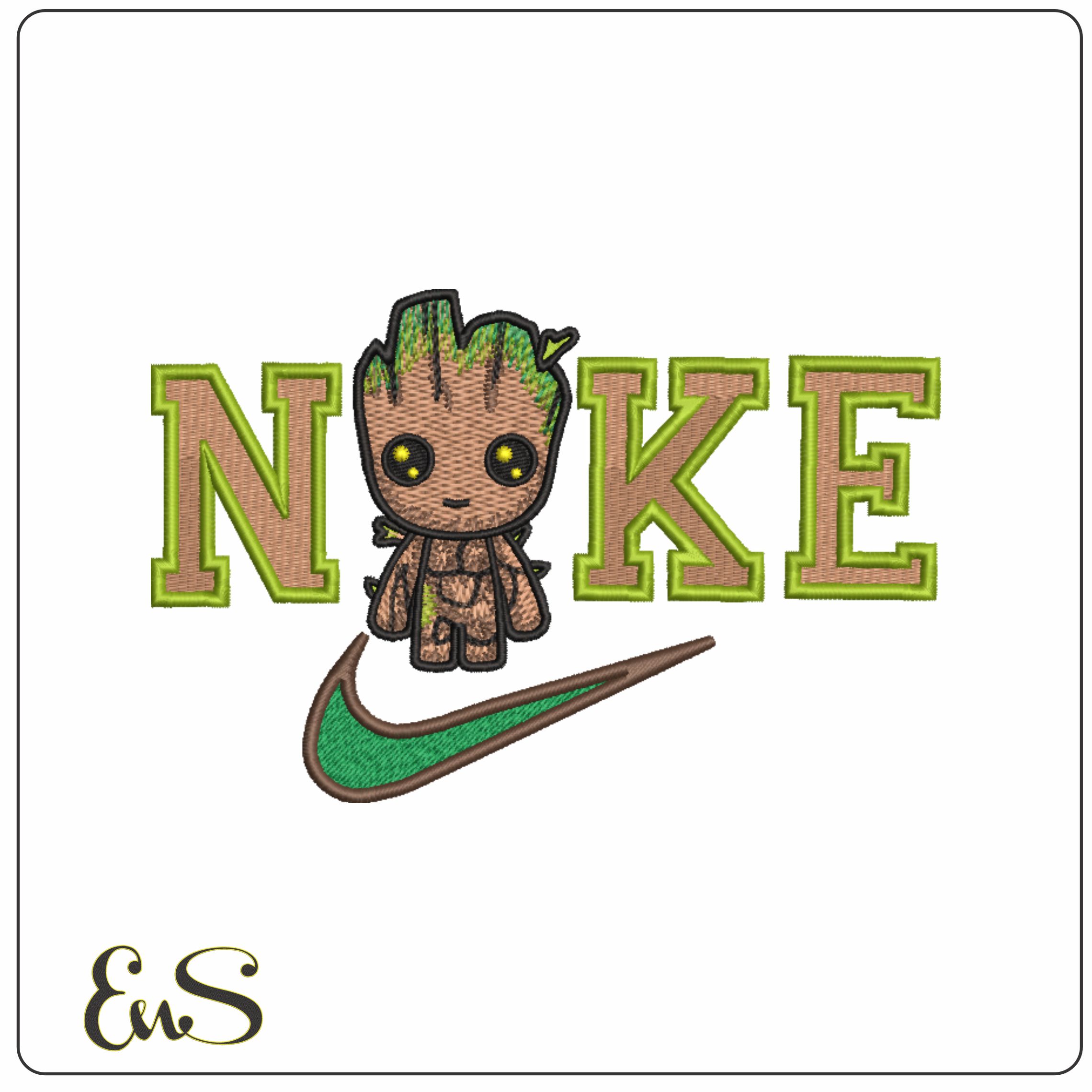 Nike Swoosh Groot - Guardian of the Galaxy - Marvel Comics - Nike embroidery design file - instant download