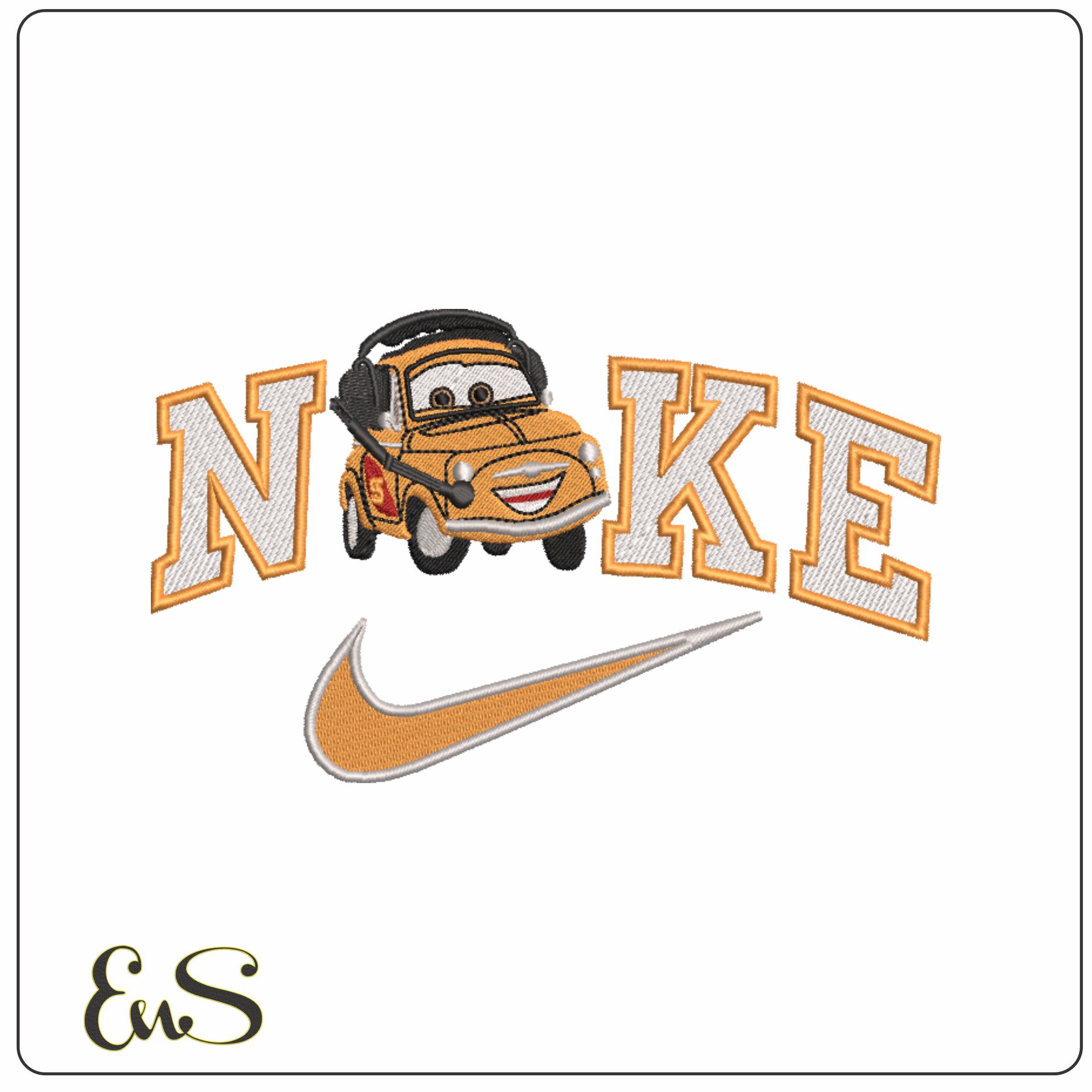 Nike Swoosh Cars - Luigi - Nike embroidery design file - instant download